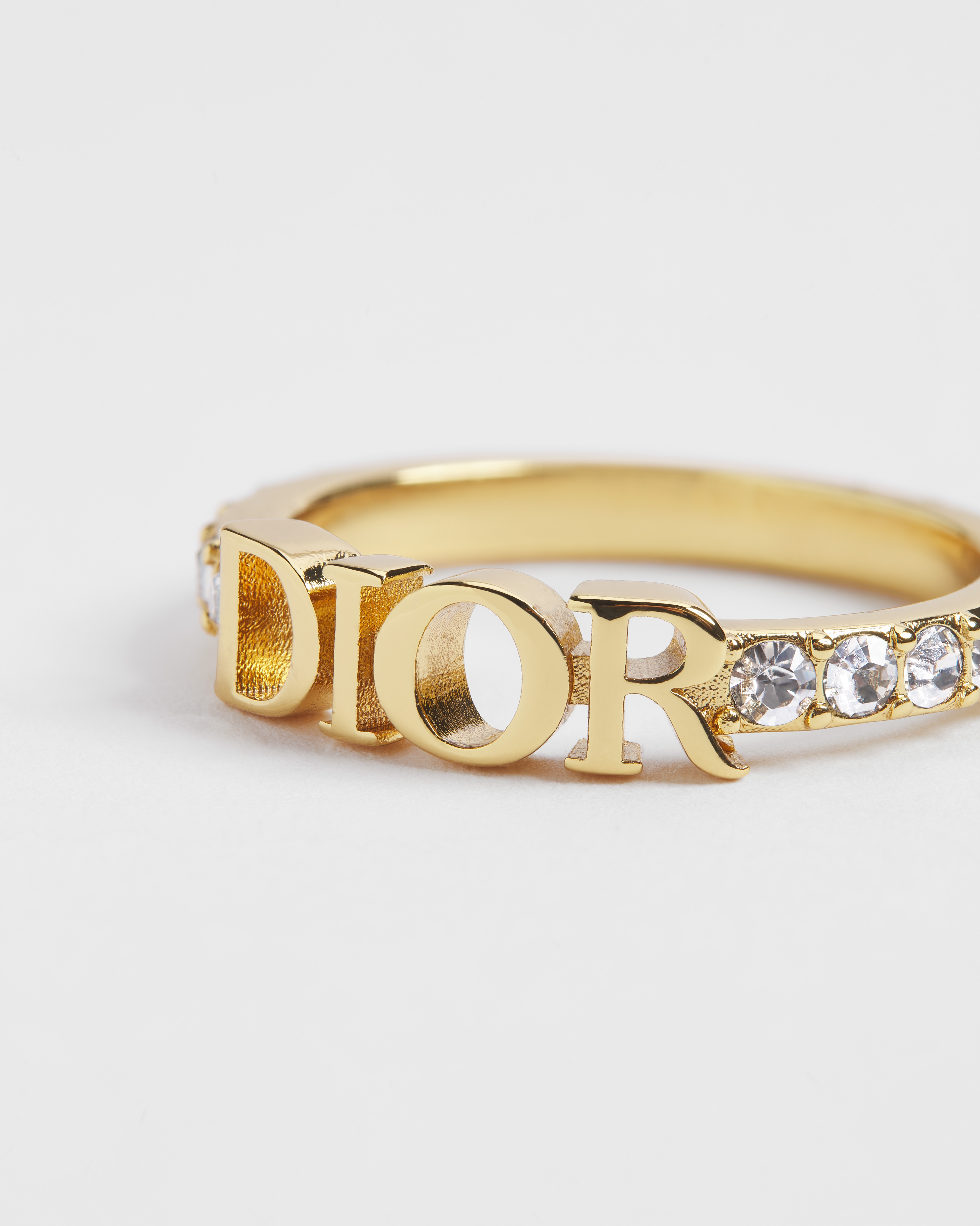 Dio(r)evolution 戒指 金色饰面金属和闪亮晶体装饰 E09