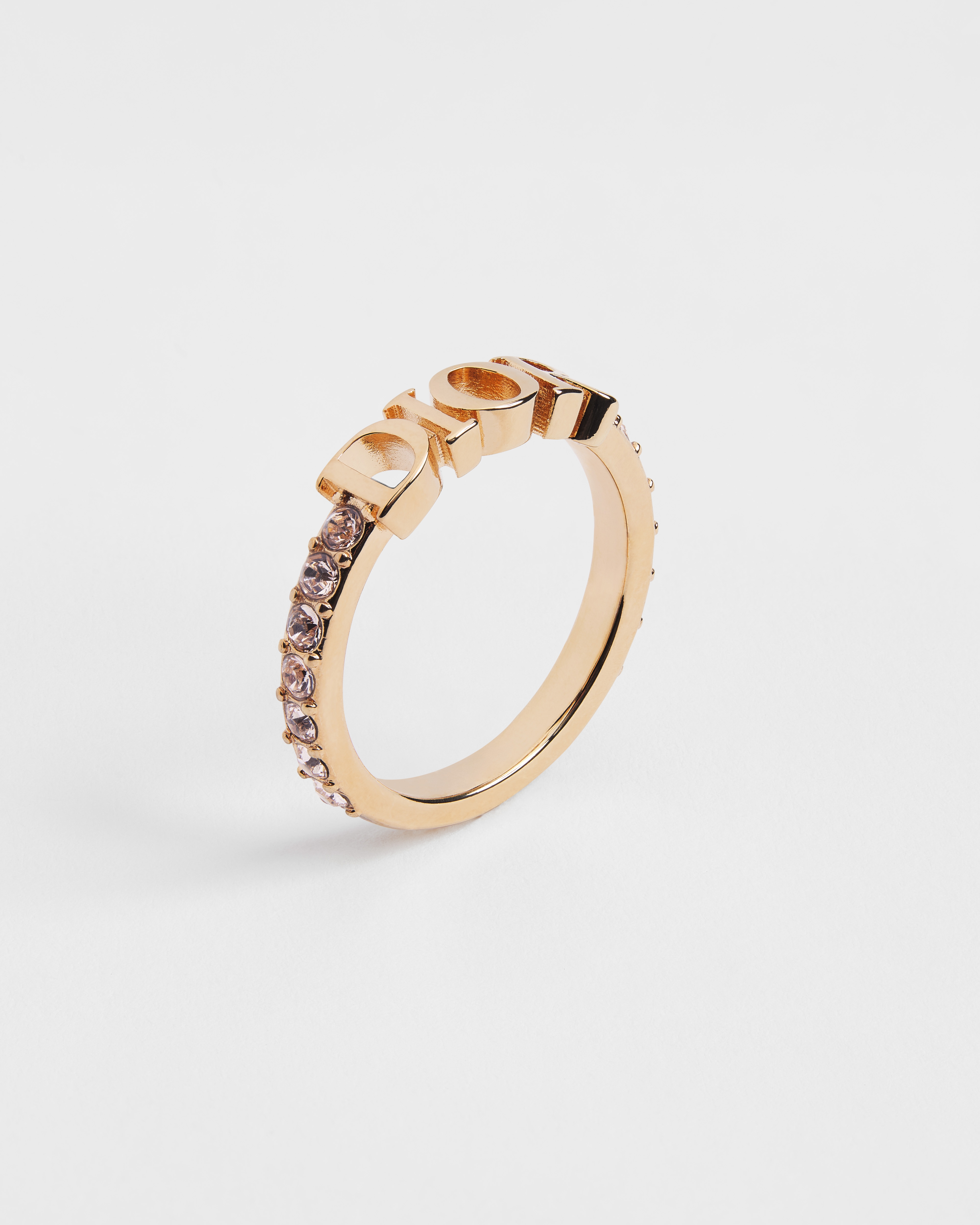 Dio(r)evolution 戒指 粉色饰面金属和银色调晶体装饰 E03