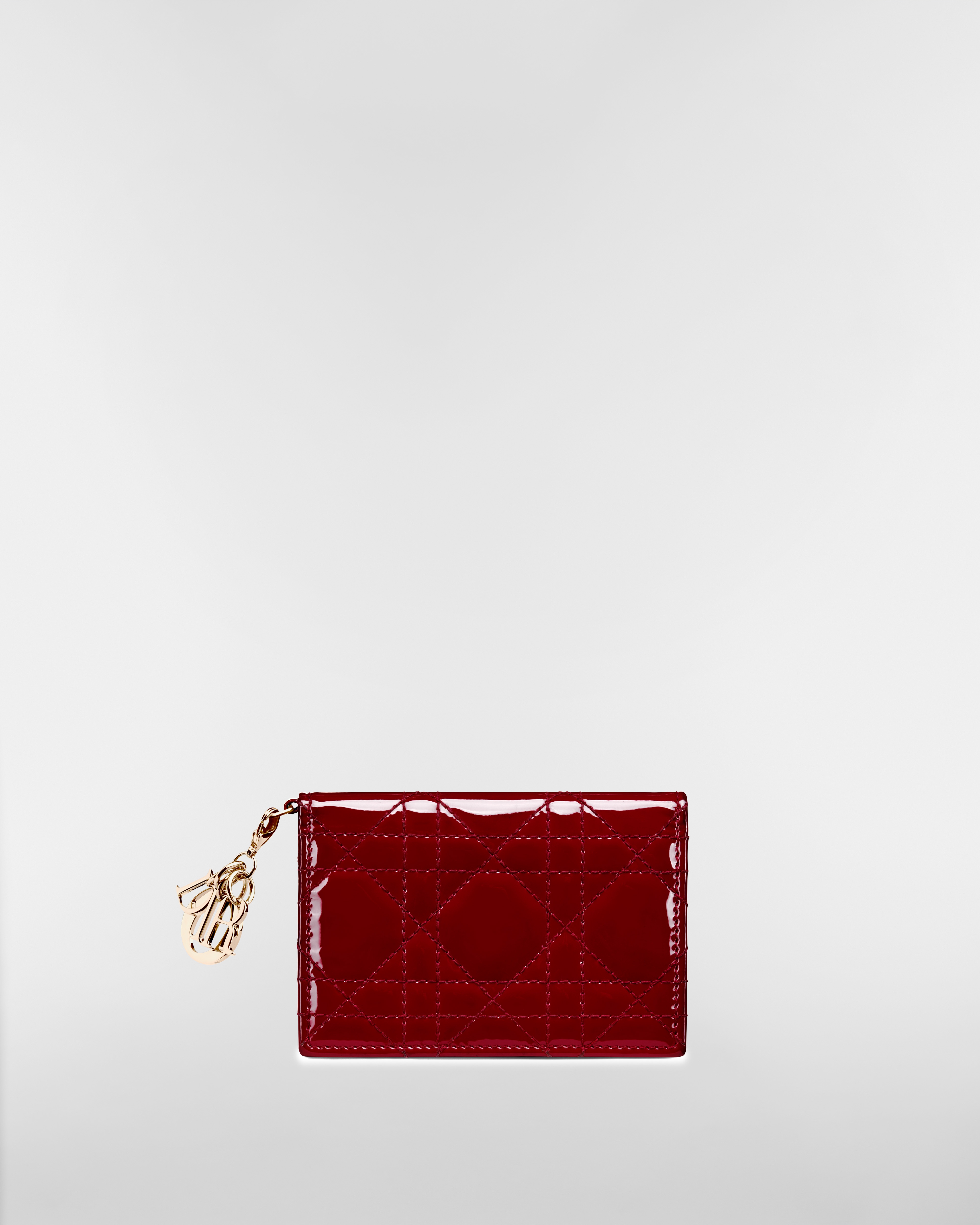 Lady Dior Bloom 卡夹 樱桃红漆皮牛皮革藤格纹 E01