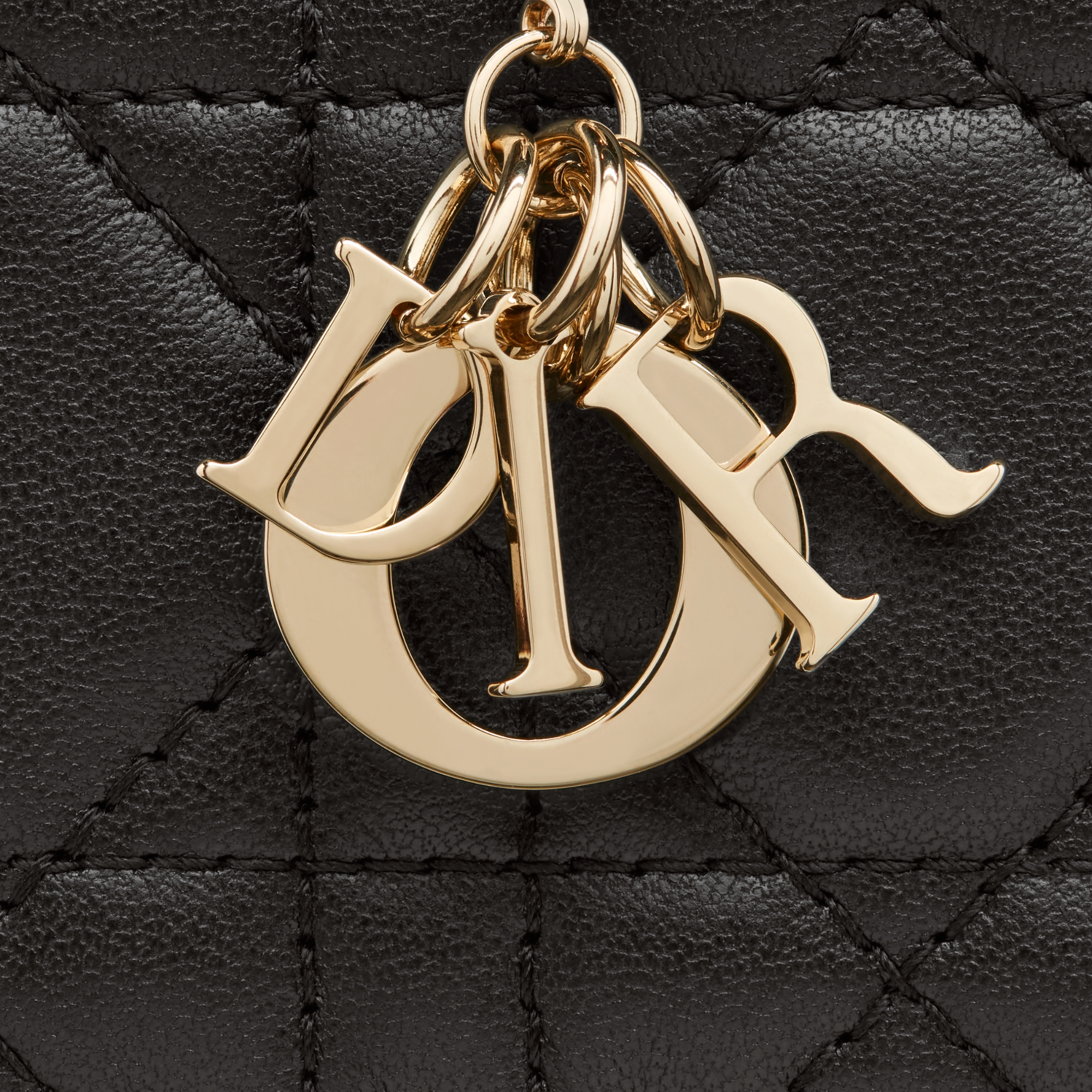 Lady Dior Jasmine 卡夹 黑色羊皮革藤格纹 E09