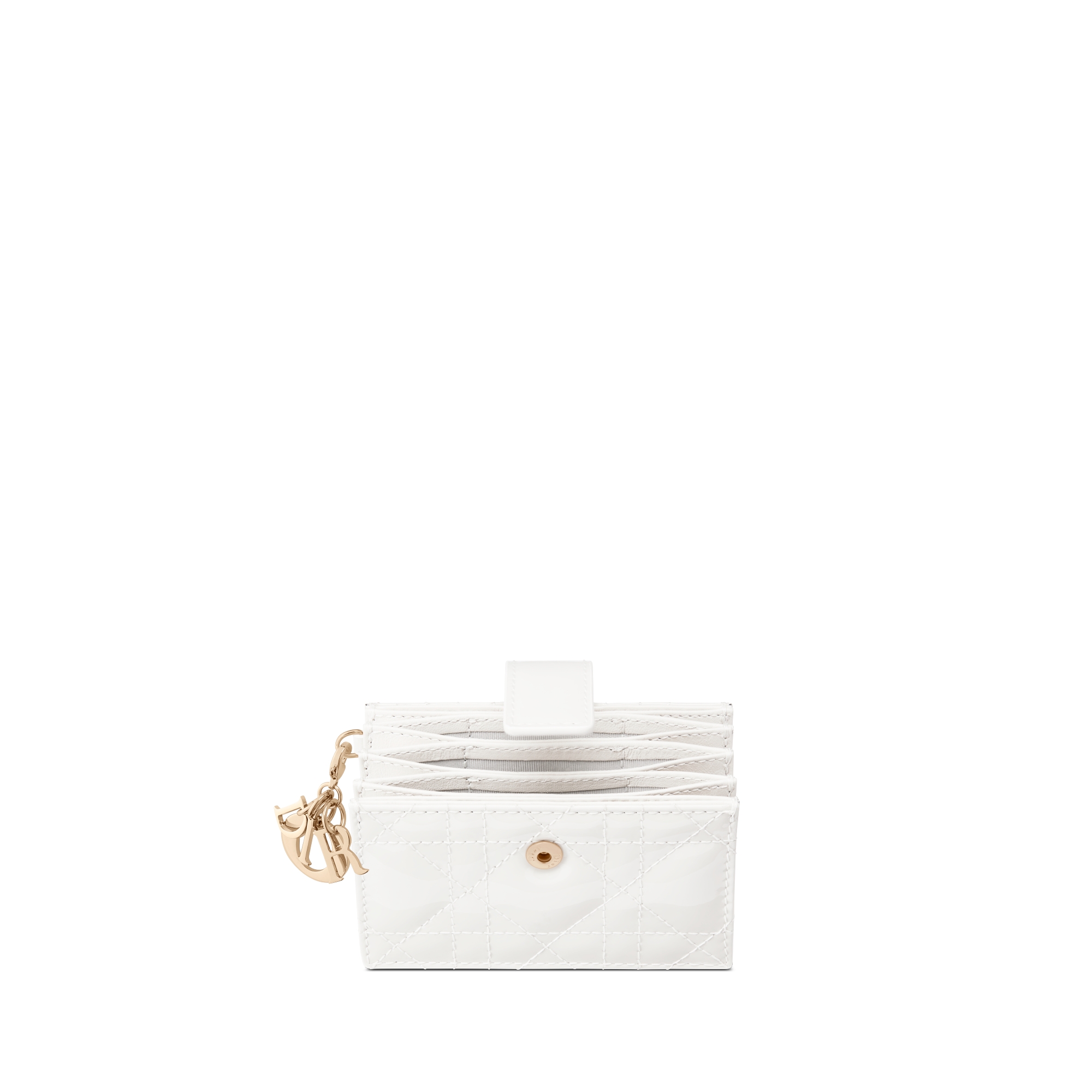 Lady Dior Jasmine 卡夹 奶白色漆皮牛皮革藤格纹 E06