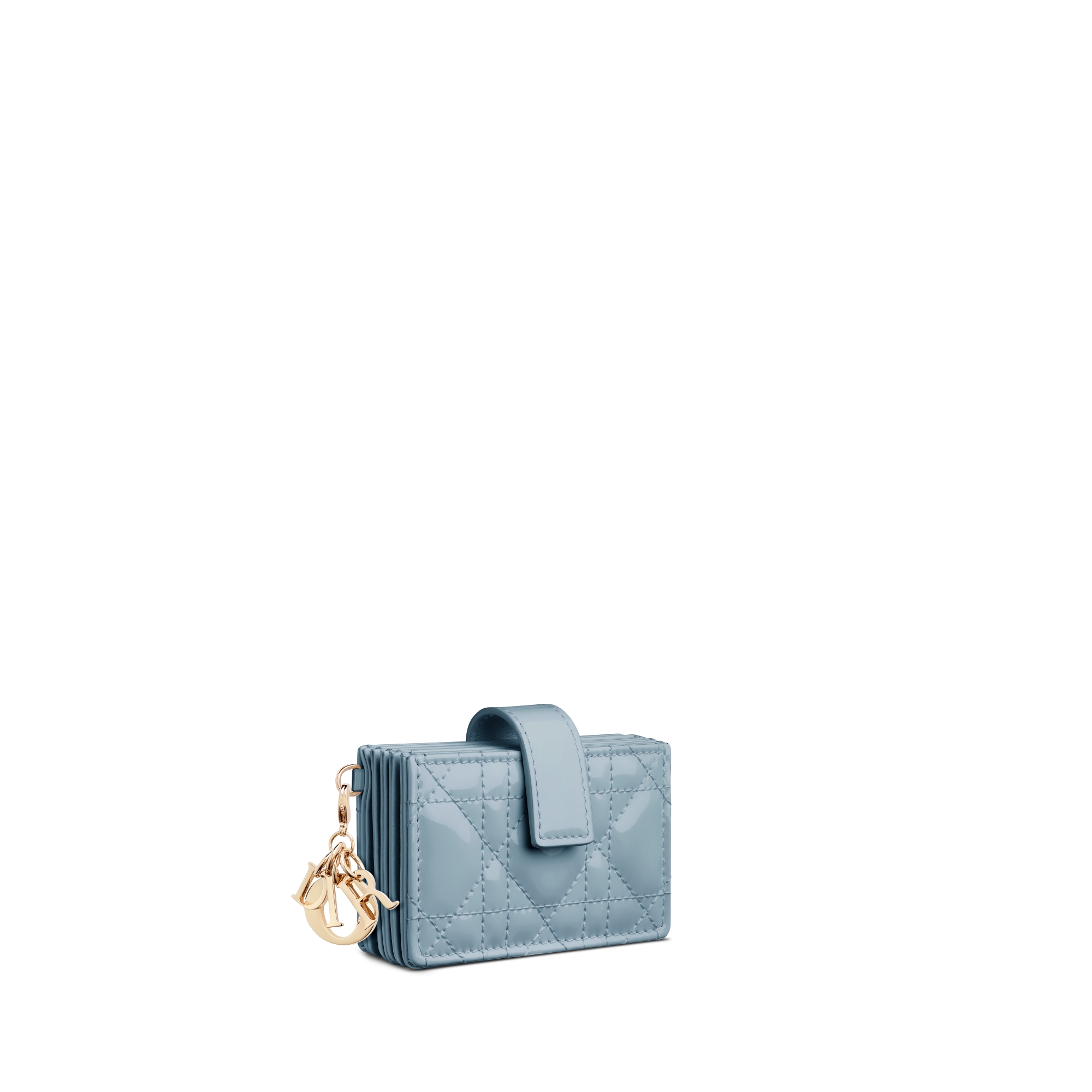 Lady Dior Jasmine 卡夹 天蓝色漆皮牛皮革藤格纹 E03