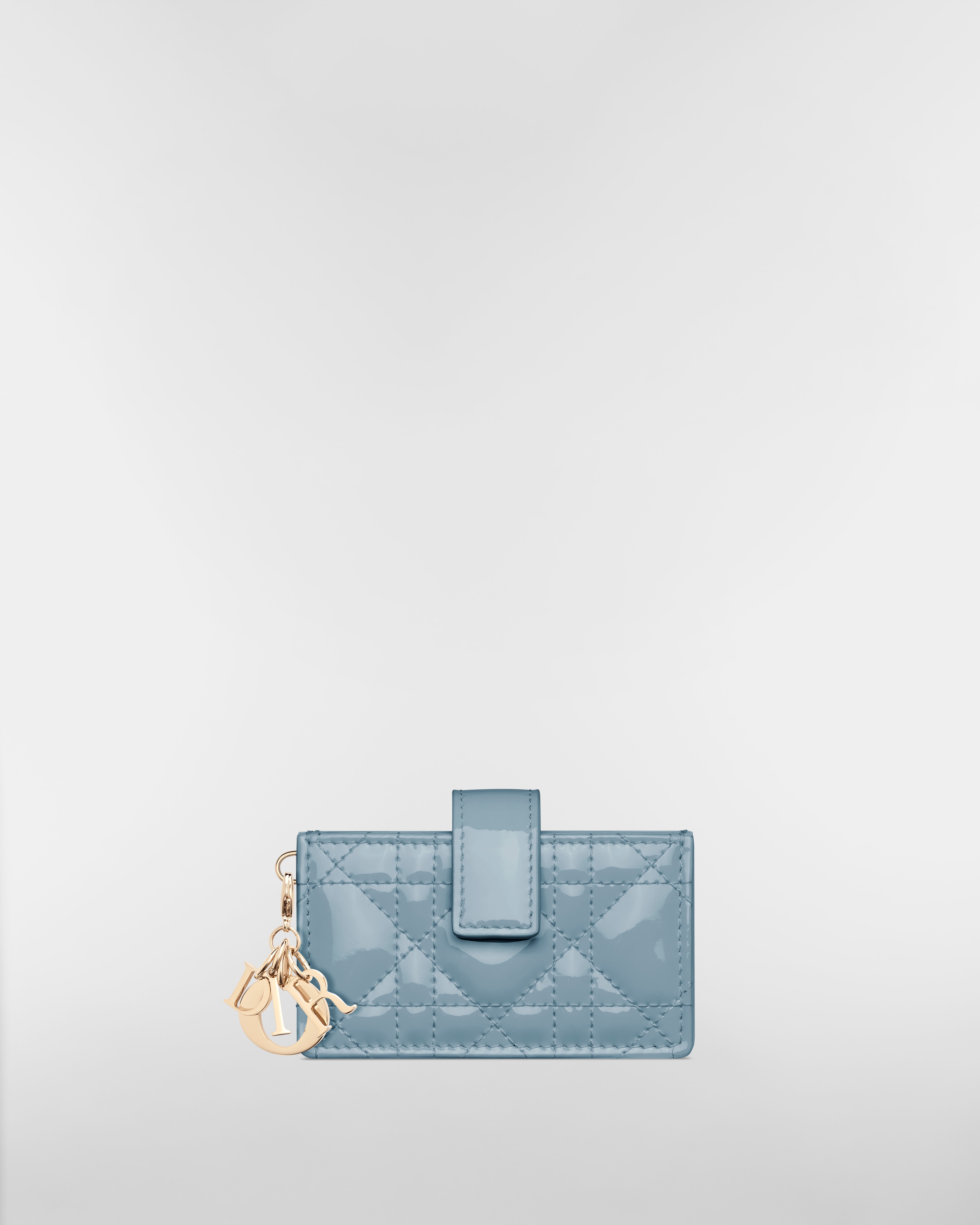 Lady Dior Jasmine 卡夹 天蓝色漆皮牛皮革藤格纹 E01