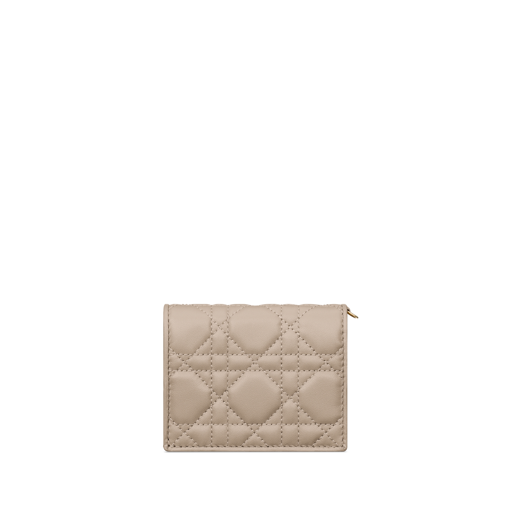 迷你 Lady Dior Gardenia 钱包 沙褐色羊皮革藤格纹 E08