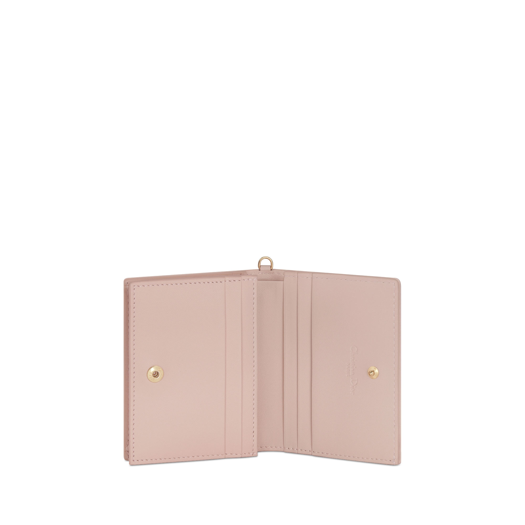 迷你 Lady Dior Gardenia 钱包 胭脂粉色羊皮革藤格纹 E07