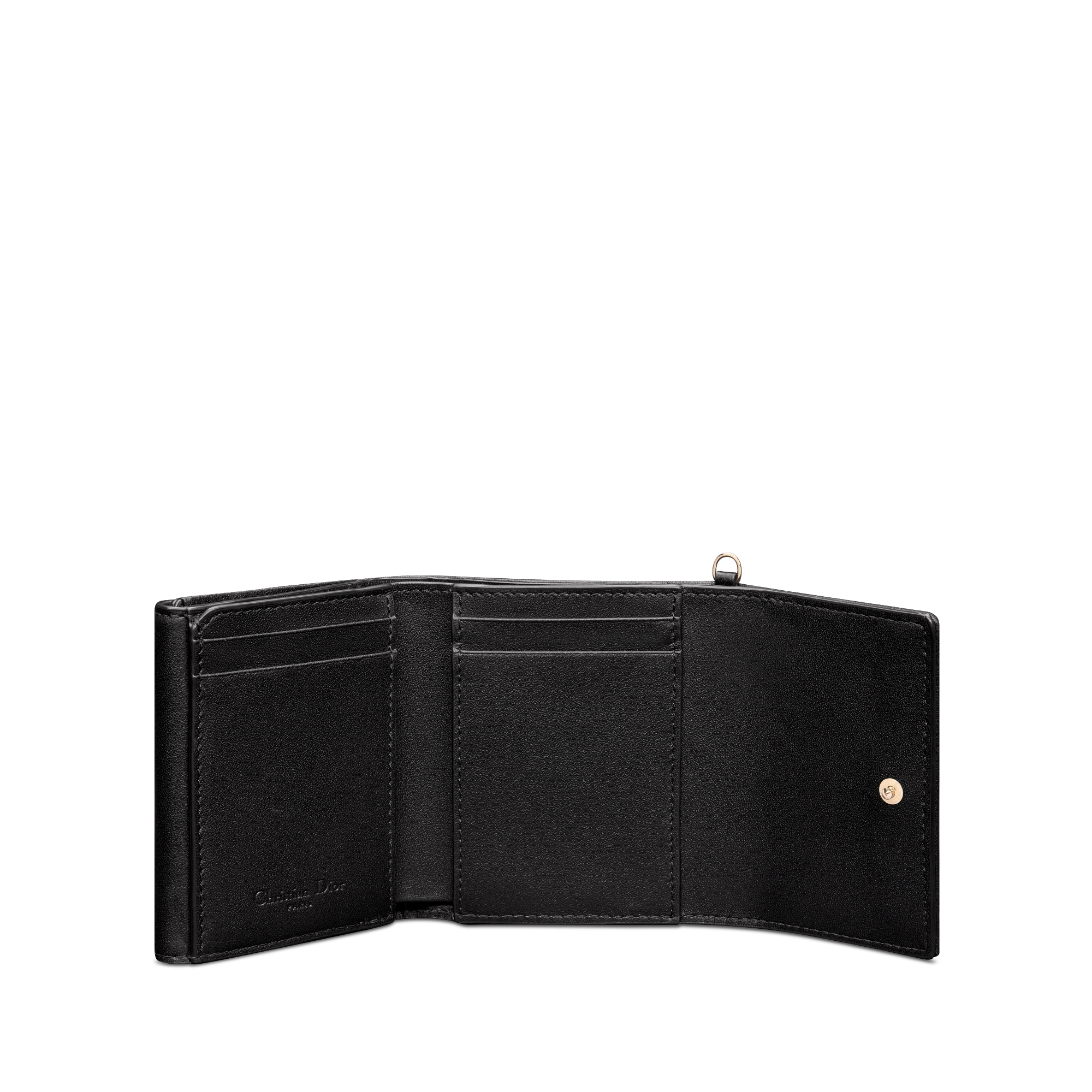 Lady Dior Lotus 钱包 黑色羊皮革藤格纹 E07