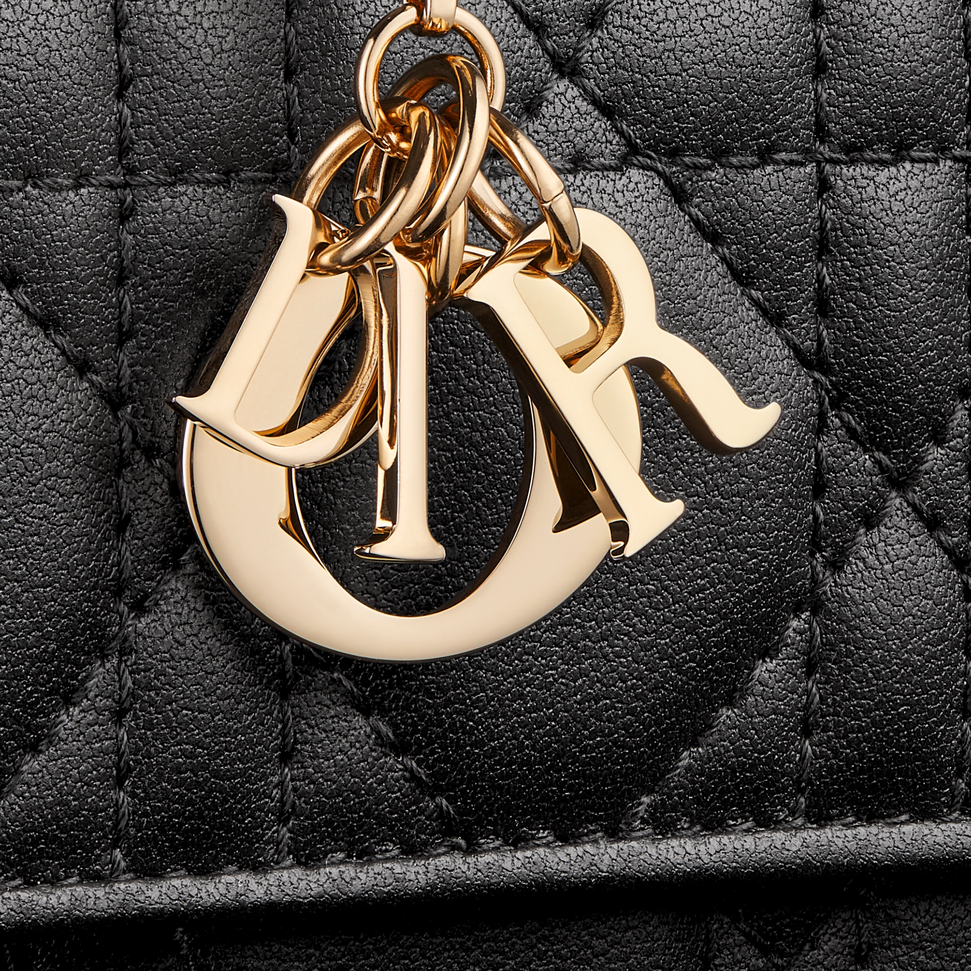 Lady Dior Lotus 钱包 黑色羊皮革藤格纹 E09