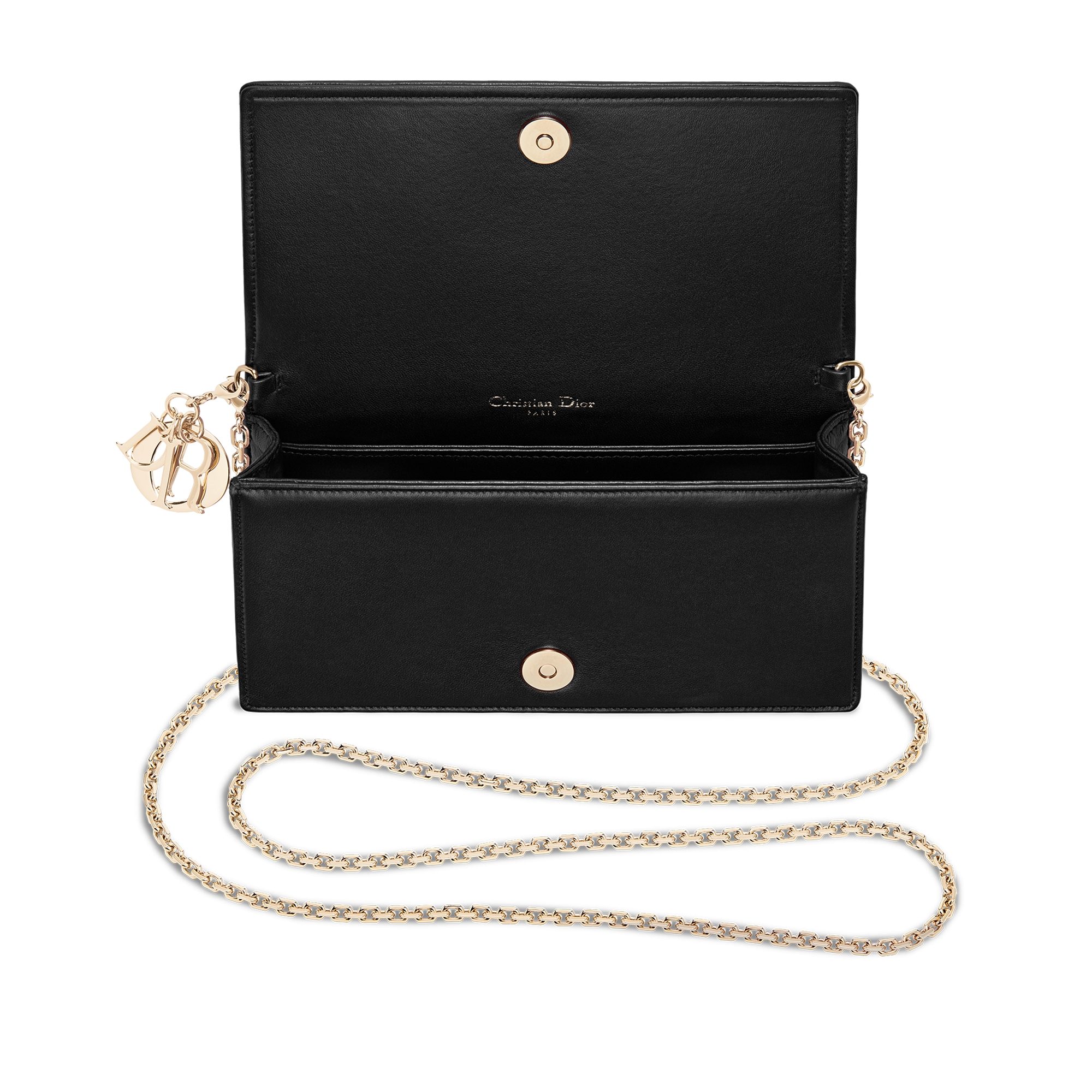 Lady Dior 手拿包 黑色羊皮革藤格纹 E06