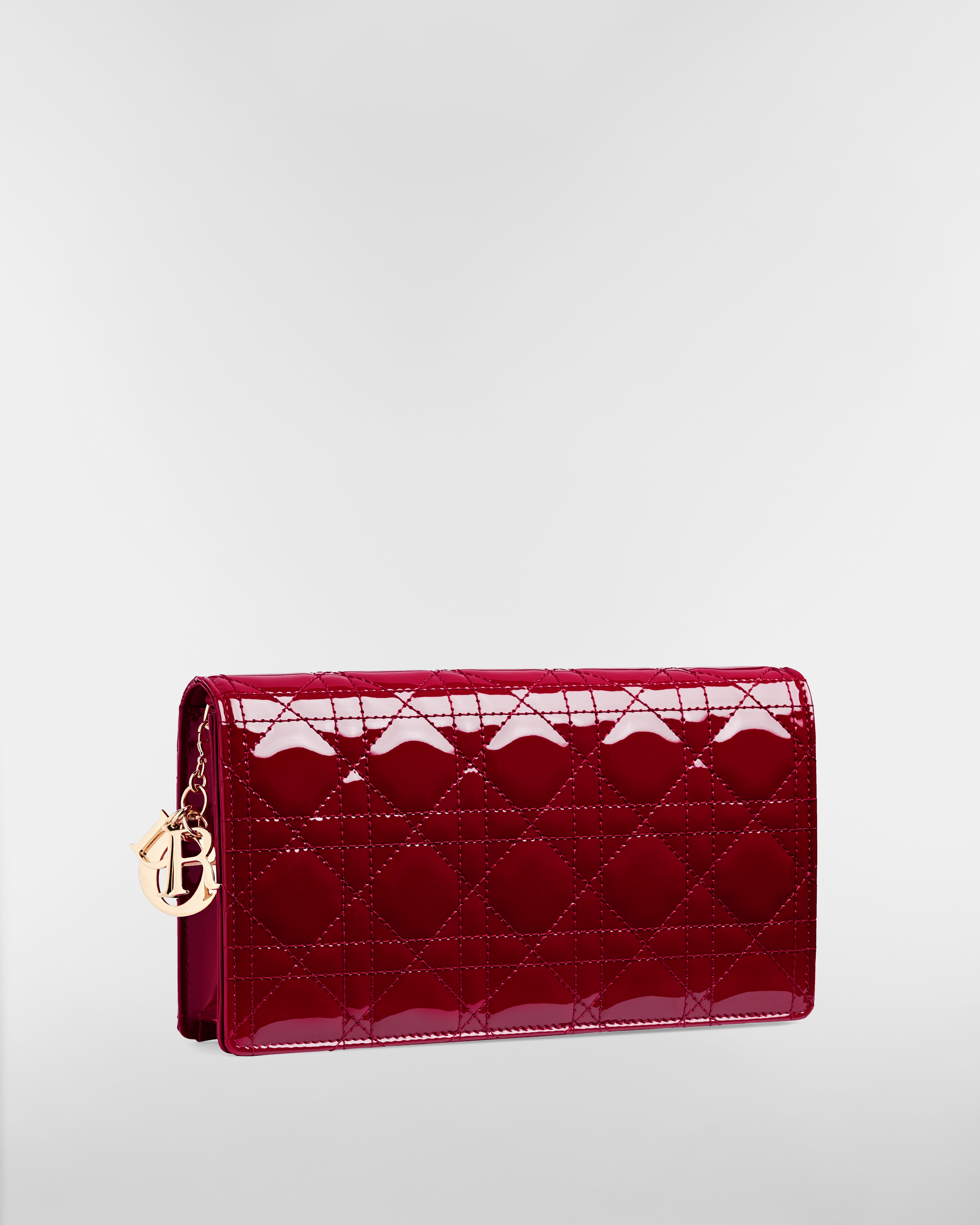 Lady Dior 链条手袋樱桃红漆皮牛皮革藤格纹| DIOR CN