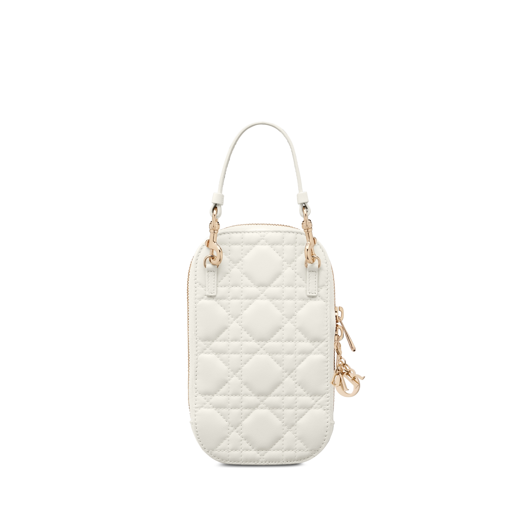 Lady Dior Call'in Dior 手机袋 奶白色羊皮革藤格纹 E08