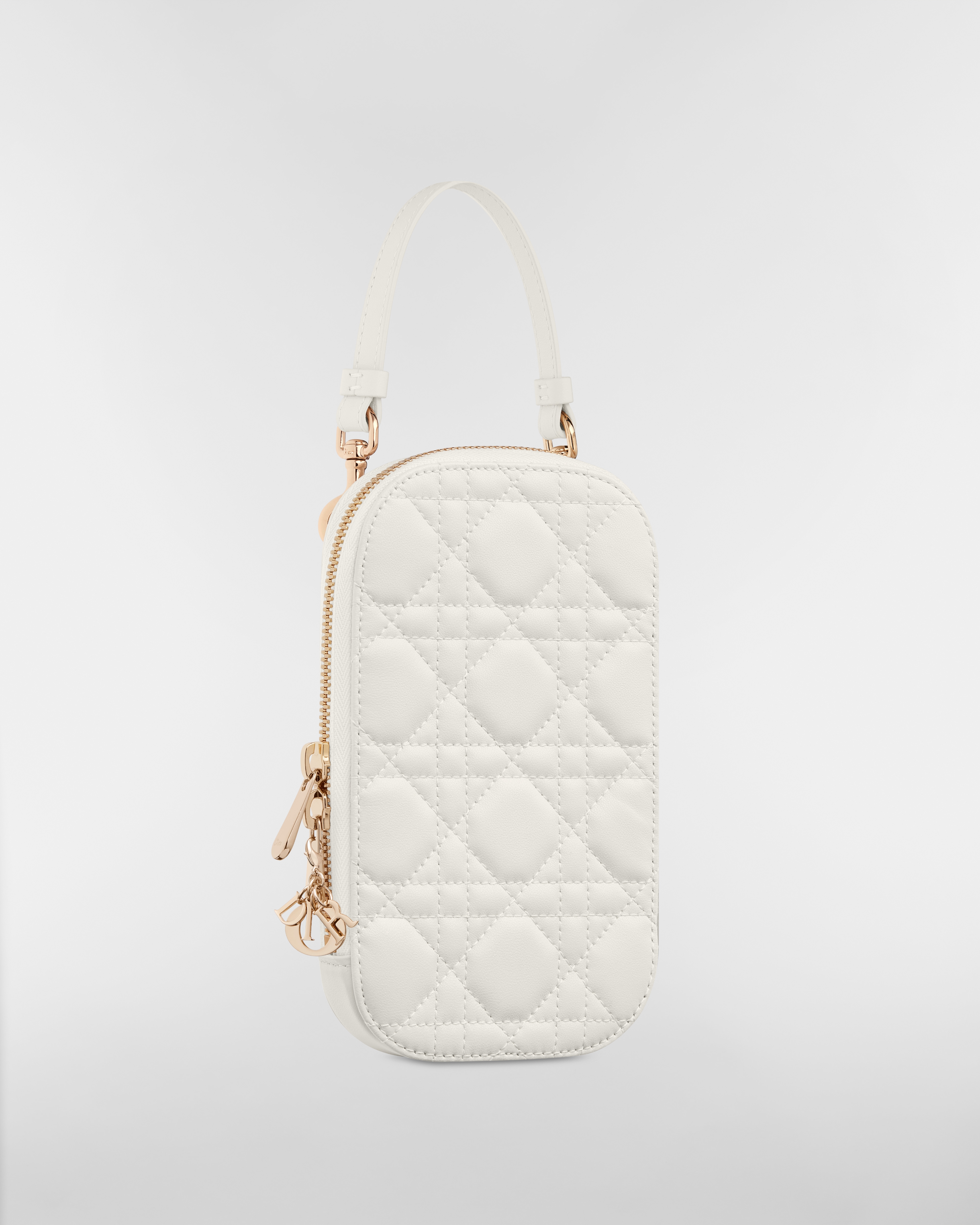 Lady Dior Call'in Dior 手机袋 奶白色羊皮革藤格纹 E03