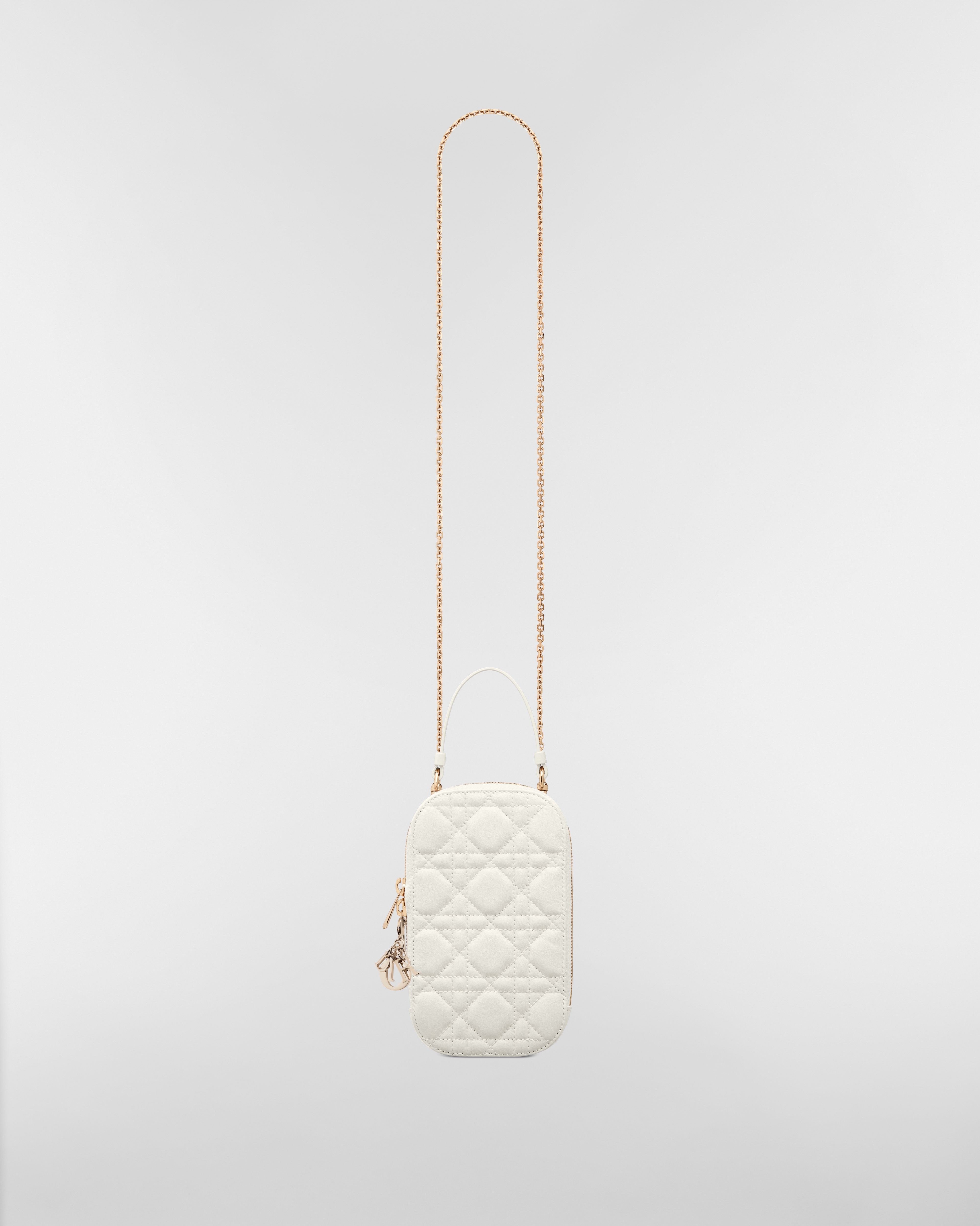 Lady Dior Call'in Dior 手机袋 奶白色羊皮革藤格纹 E07
