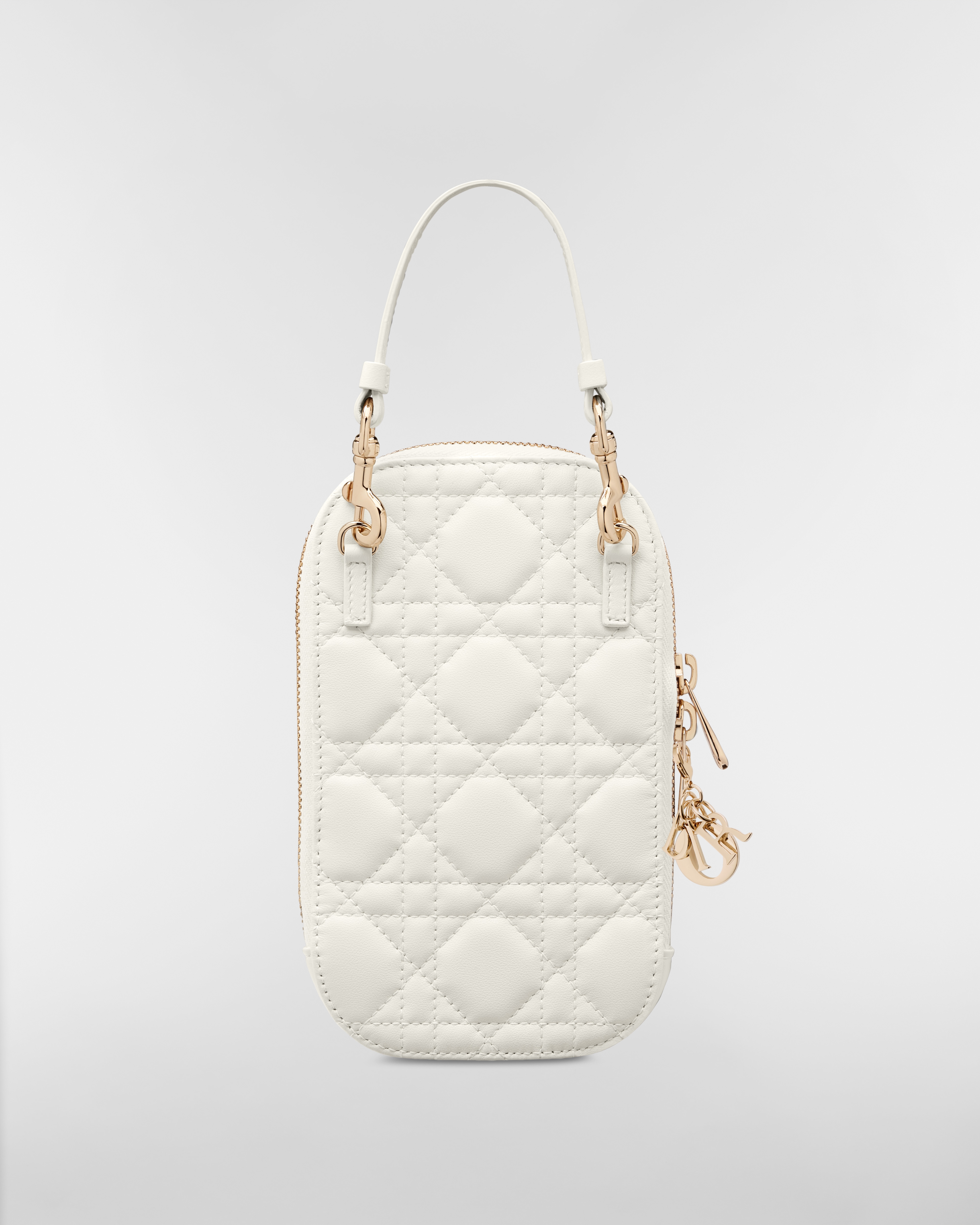 Lady Dior Call'in Dior 手机袋 奶白色羊皮革藤格纹 E08