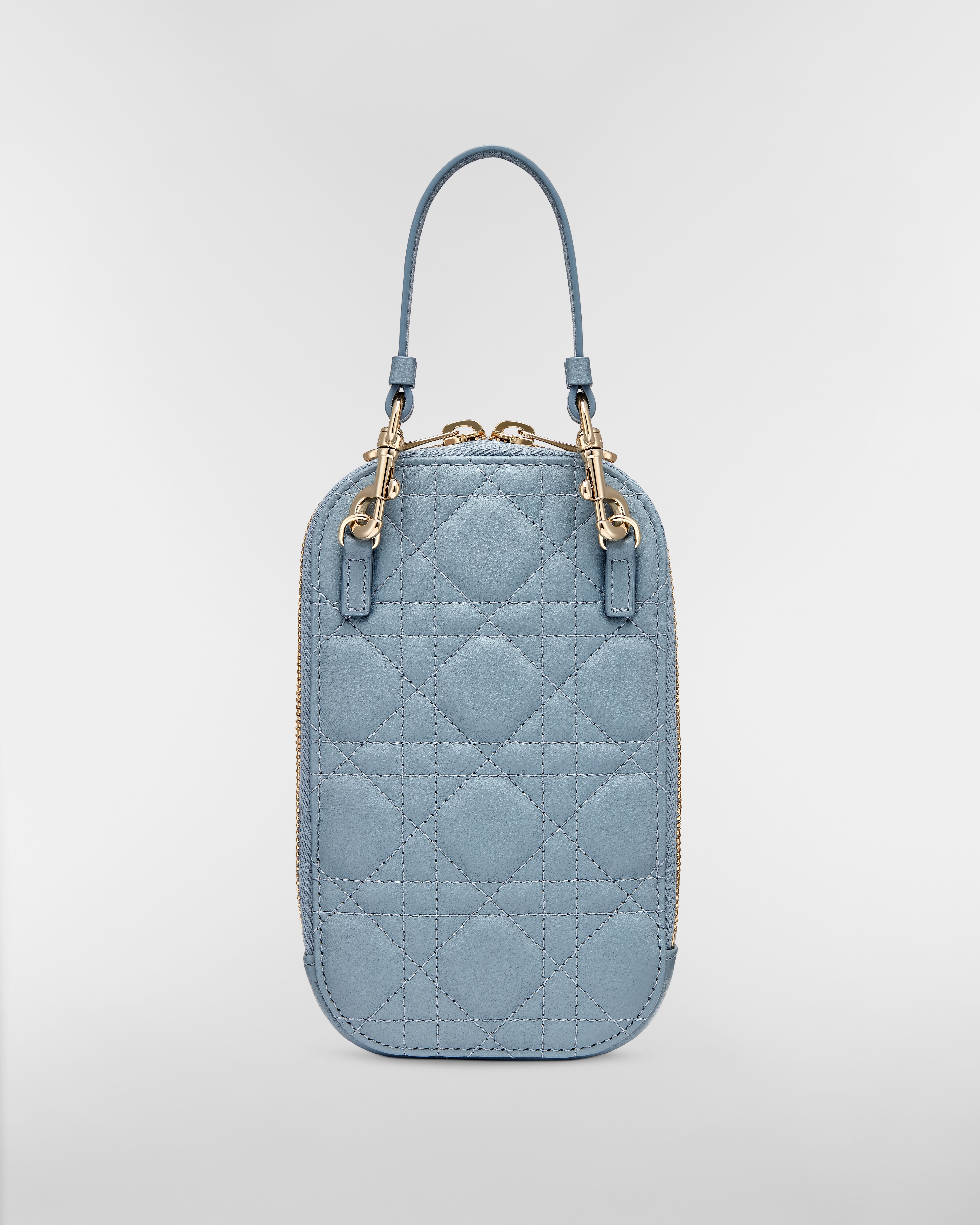 Lady Dior Call'in Dior 手机袋 云雾蓝羊皮革藤格纹 E08
