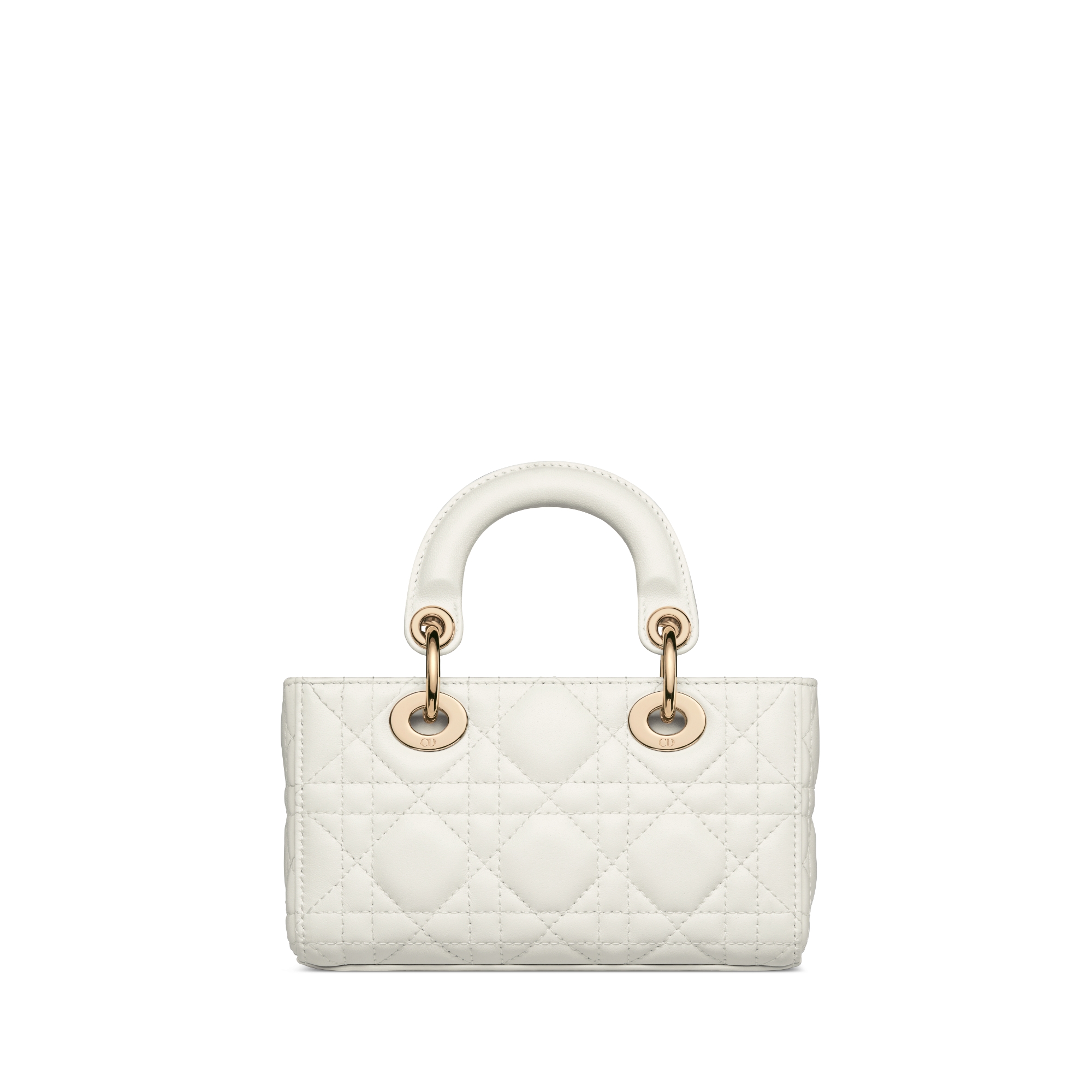 Lady D-Joy 超迷你手袋 奶白色羊皮革藤格纹 E08