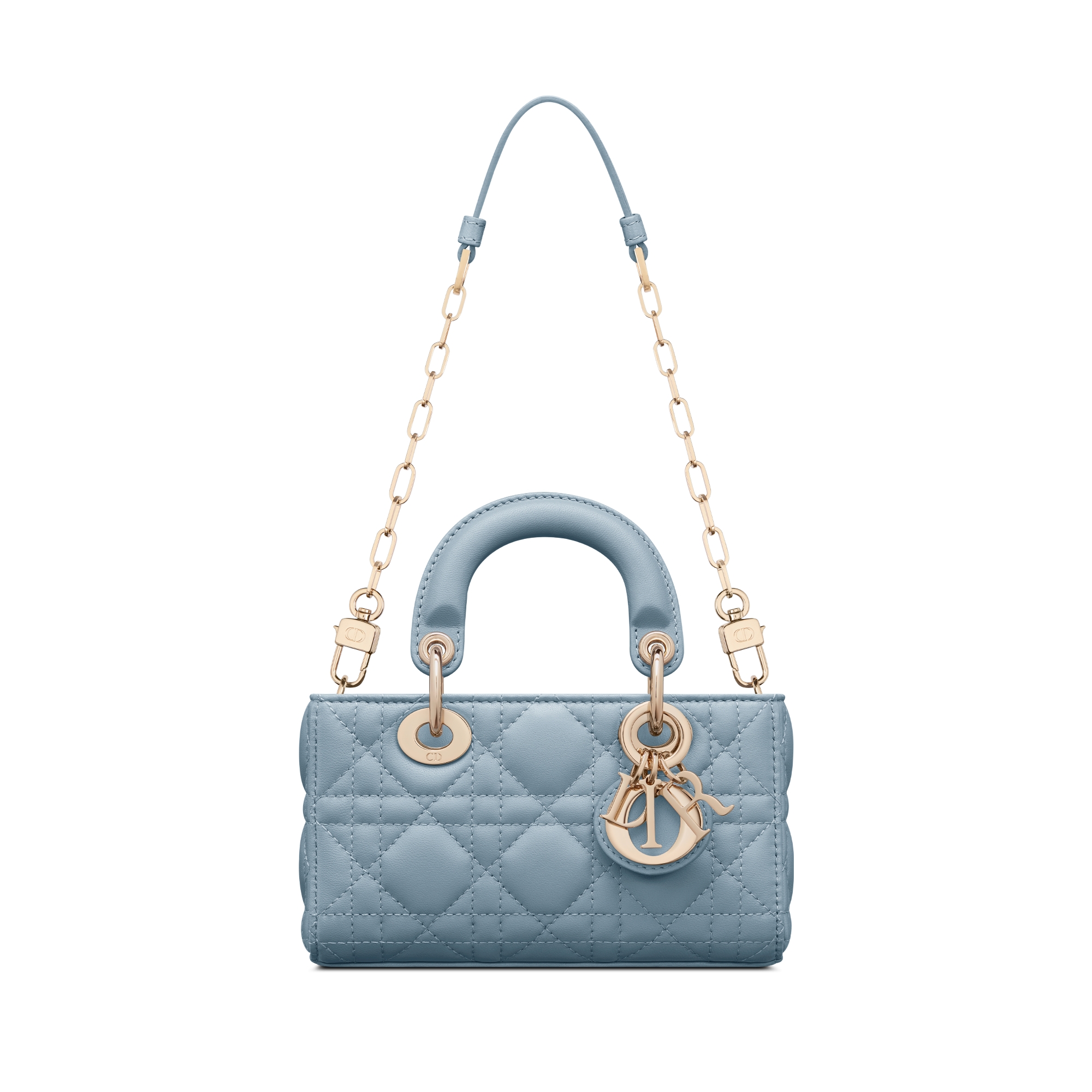 Lady D-Joy 超迷你手袋 云雾蓝羊皮革藤格纹 E07