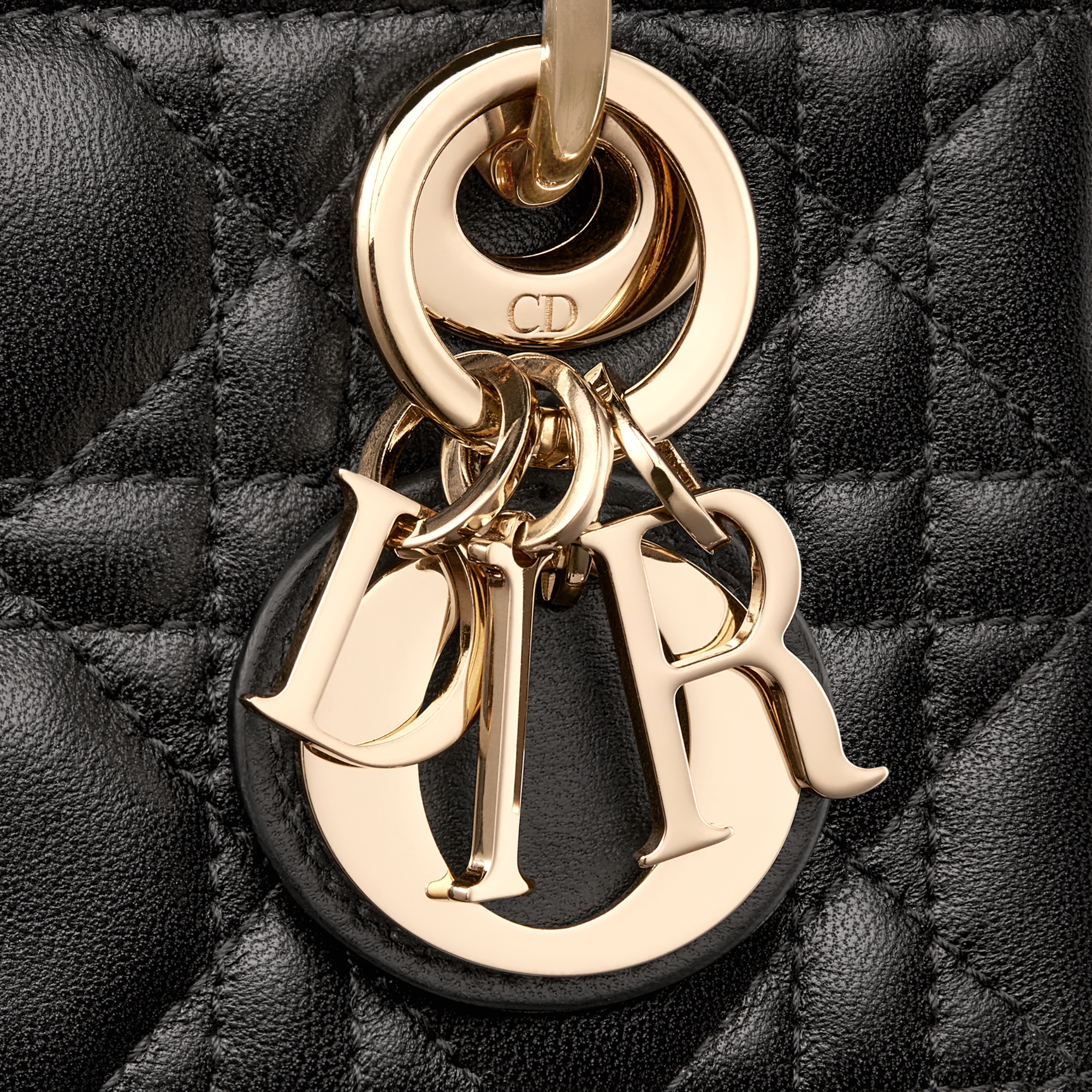 Lady D-Joy 超迷你手袋 黑色羊皮革藤格纹 E09