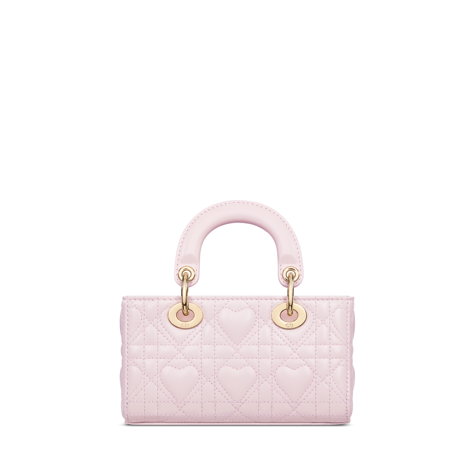 Dioramour Lady D-Joy 超迷你手袋 淡粉色羊皮革藤格纹心形图案 E08