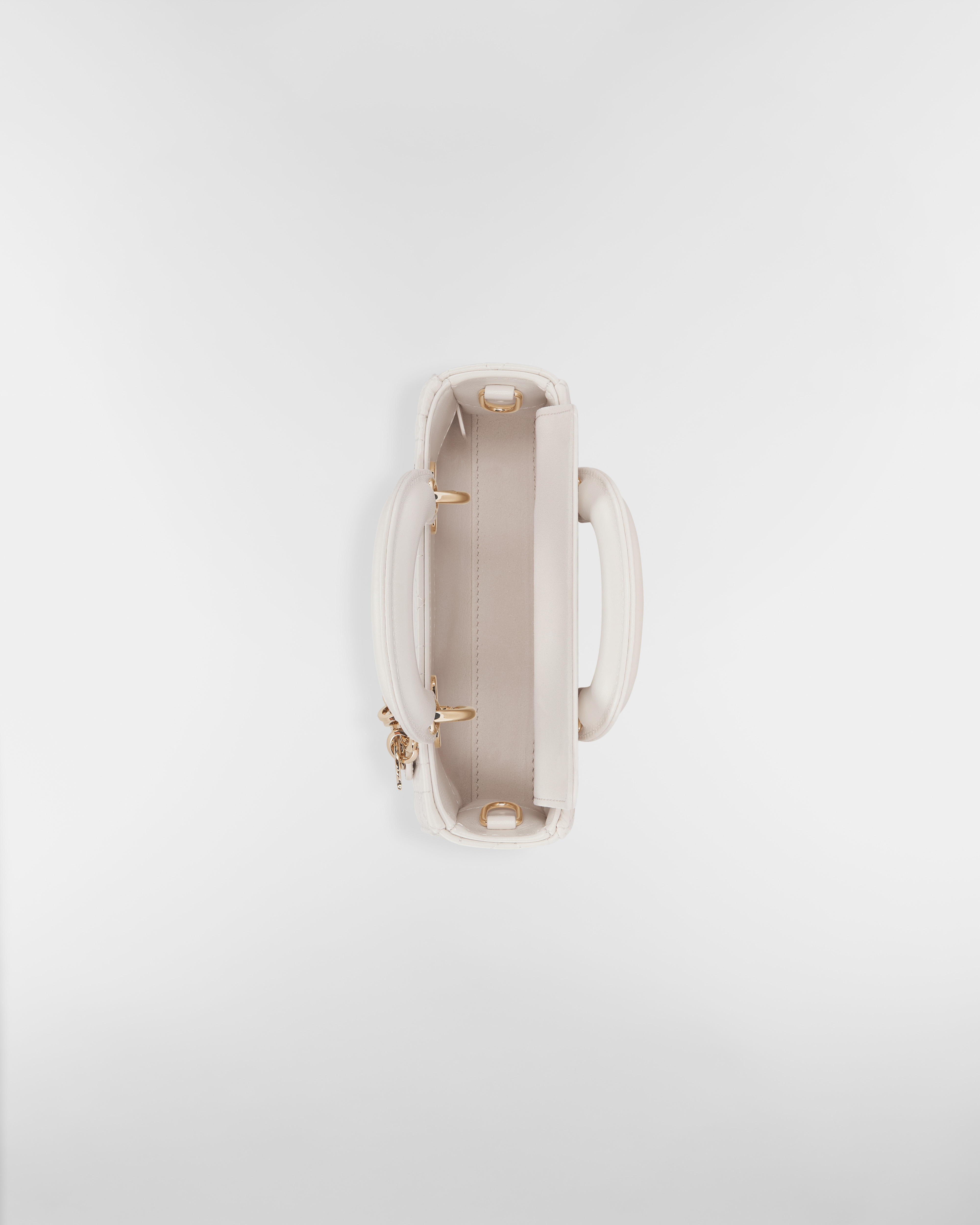 Dioramour Lady D-Joy 超迷你手袋 奶白色羊皮革藤格纹心形图案 E06