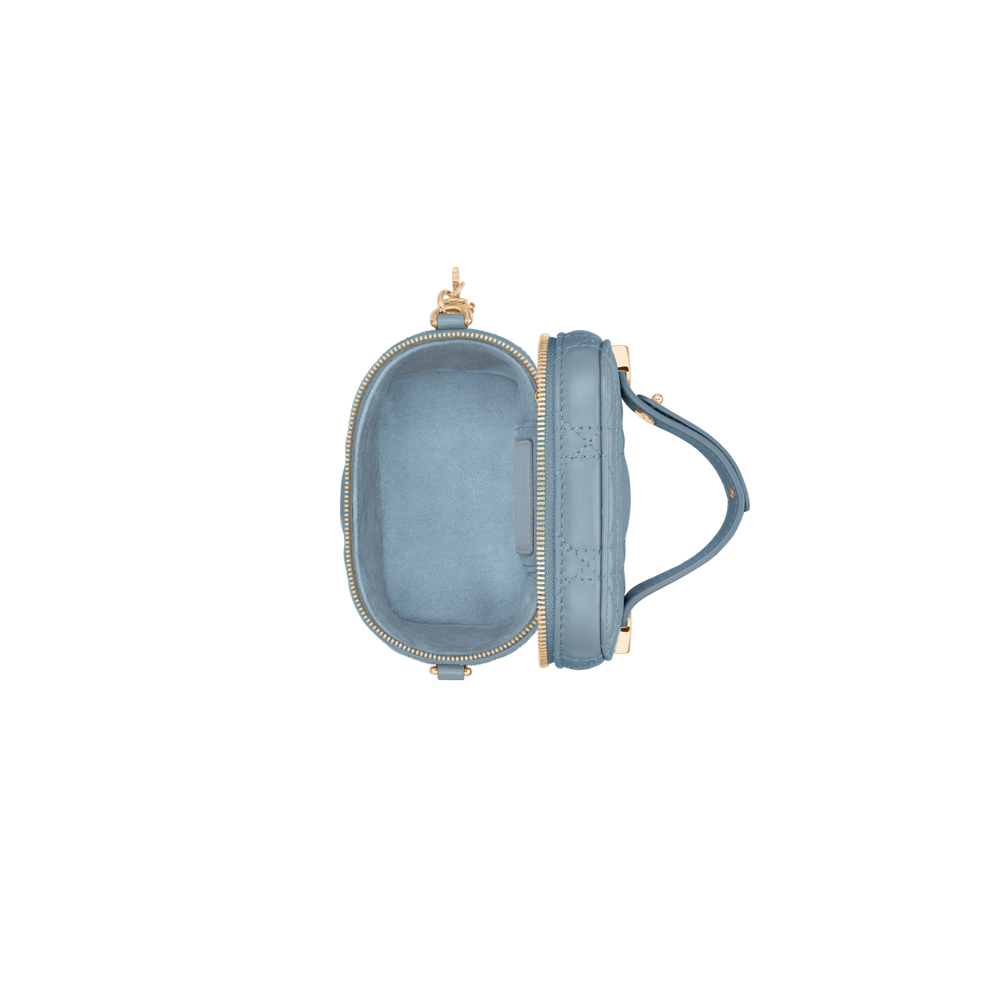 超迷你 Lady Dior Vanity 手袋 云雾蓝羊皮革藤格纹 E06