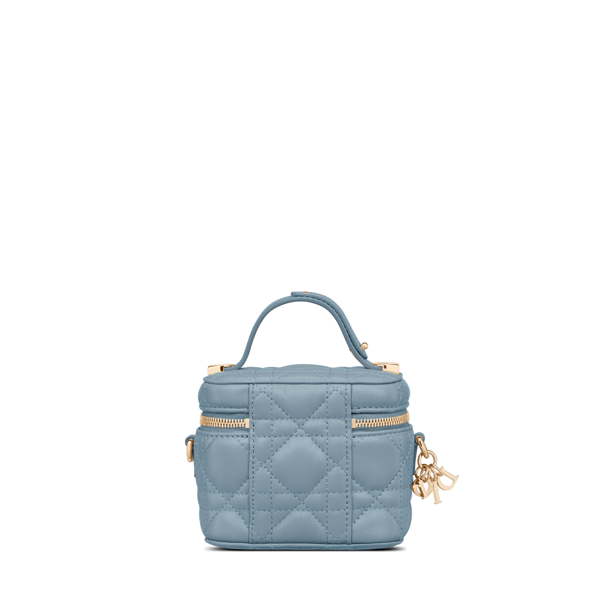 超迷你 Lady Dior Vanity 手袋 云雾蓝羊皮革藤格纹 E08