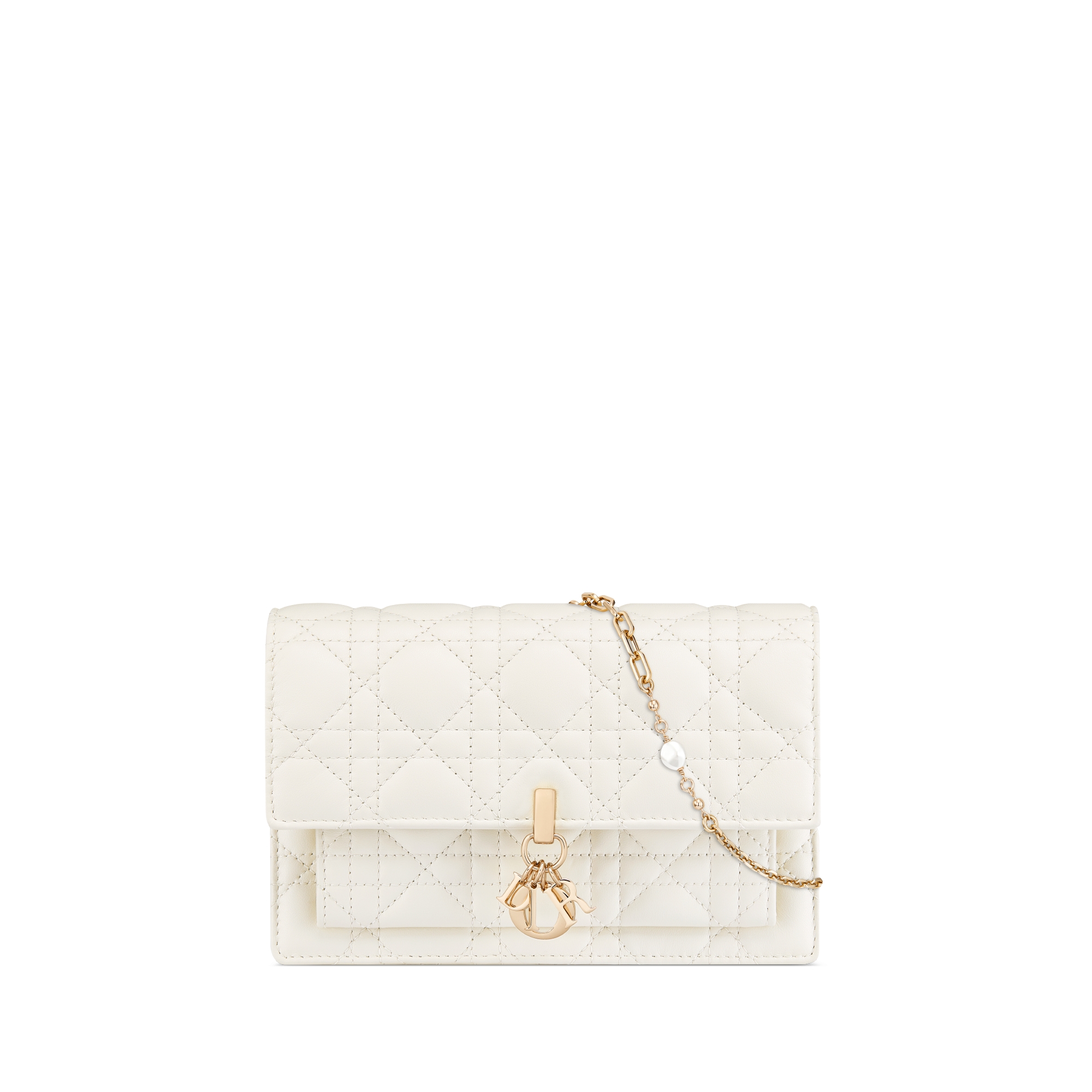 My Dior Daily 链条手袋 奶白色羊皮革藤格纹 E01