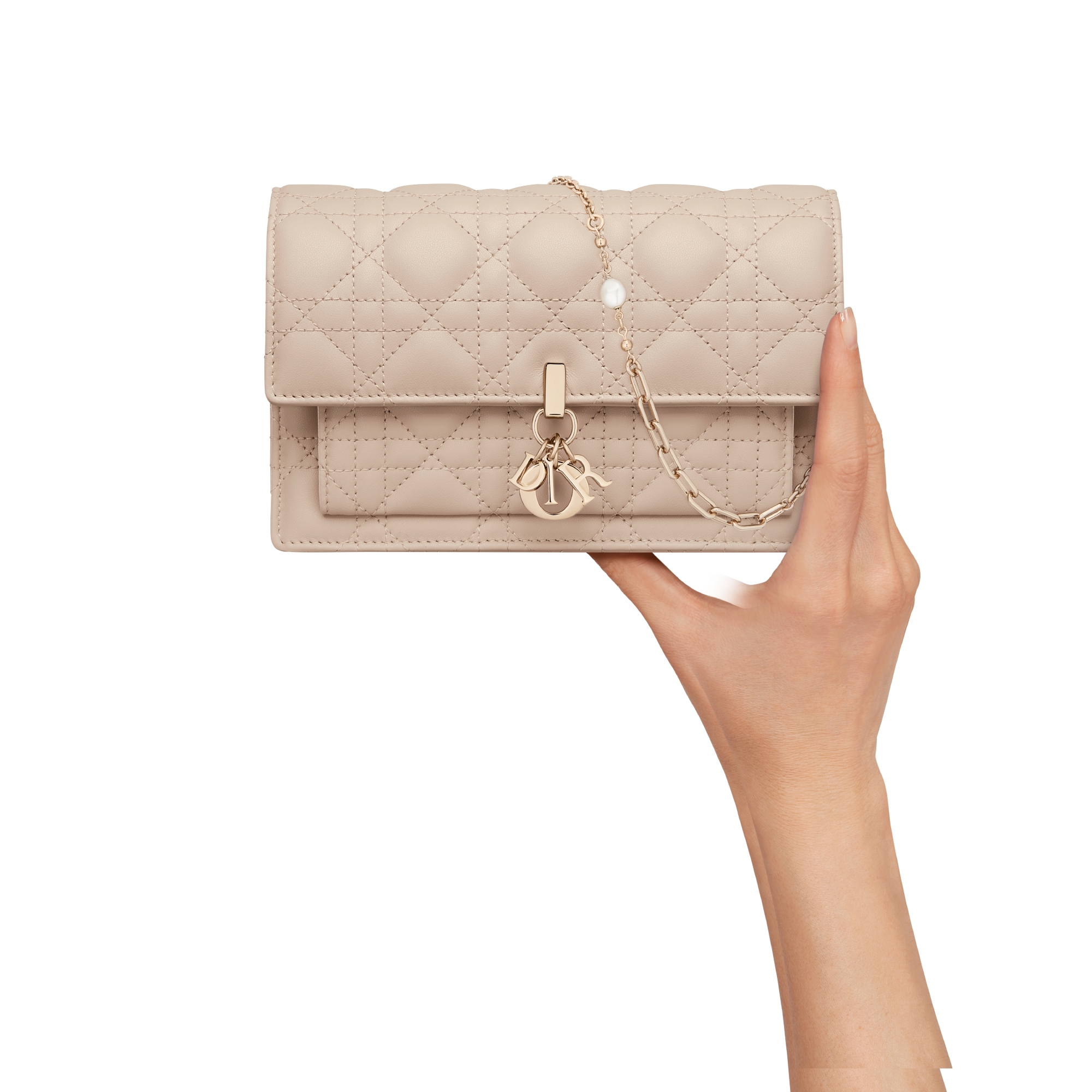 My Dior Daily 链条手袋 胭脂米色羊皮革藤格纹 E11