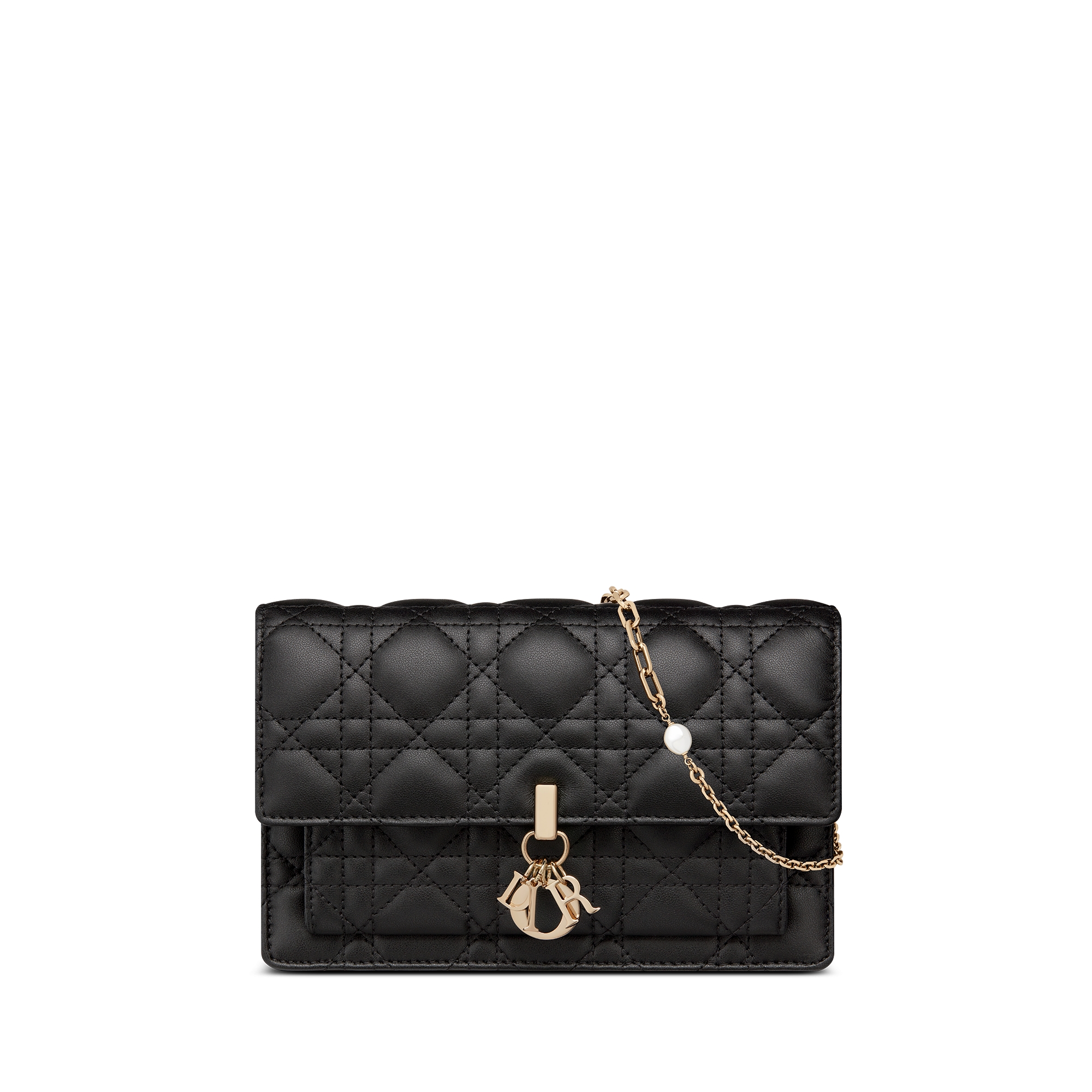 My Dior Daily 链条手袋 黑色羊皮革藤格纹 E01