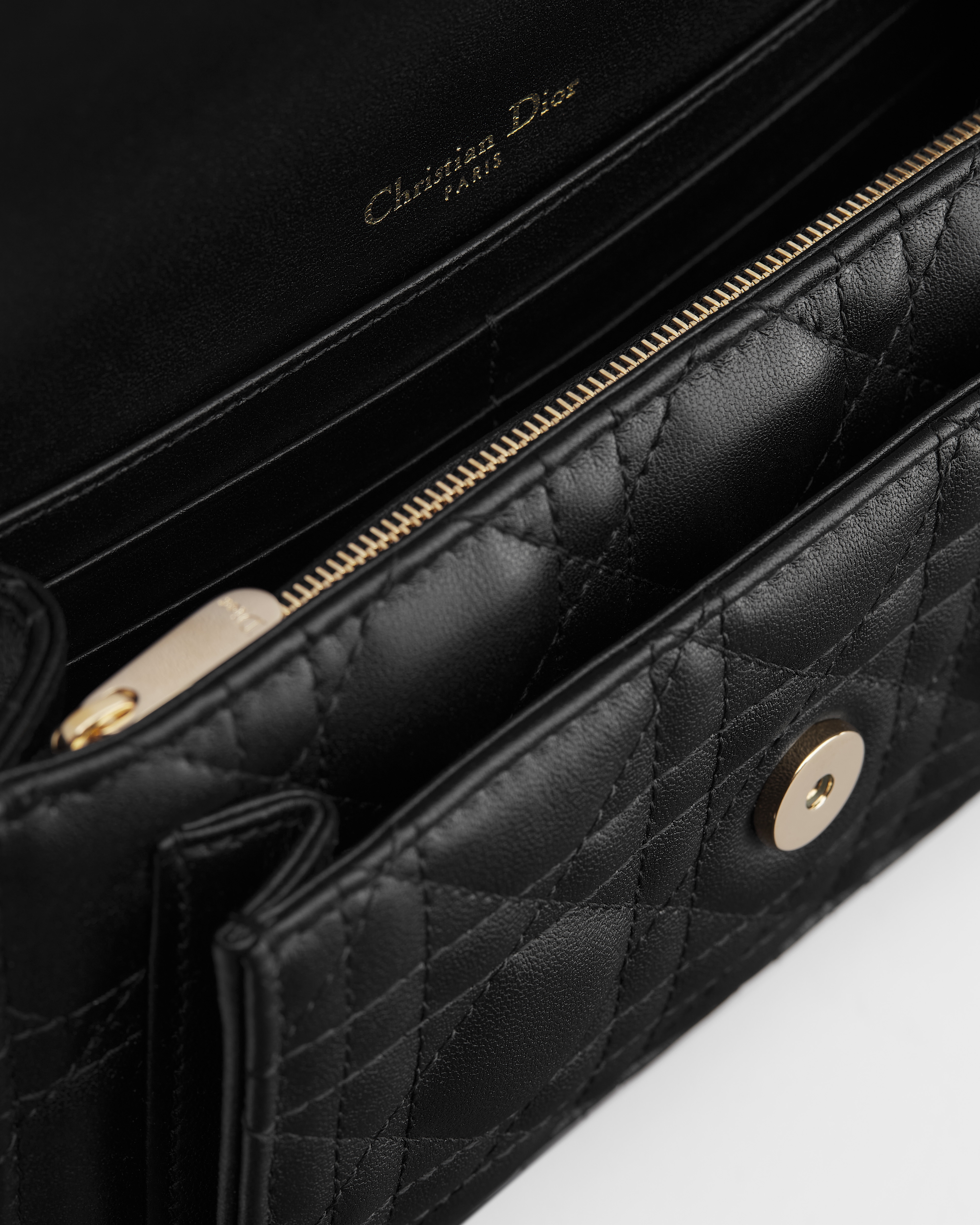 My Dior Daily 链条手袋 黑色羊皮革藤格纹 E06