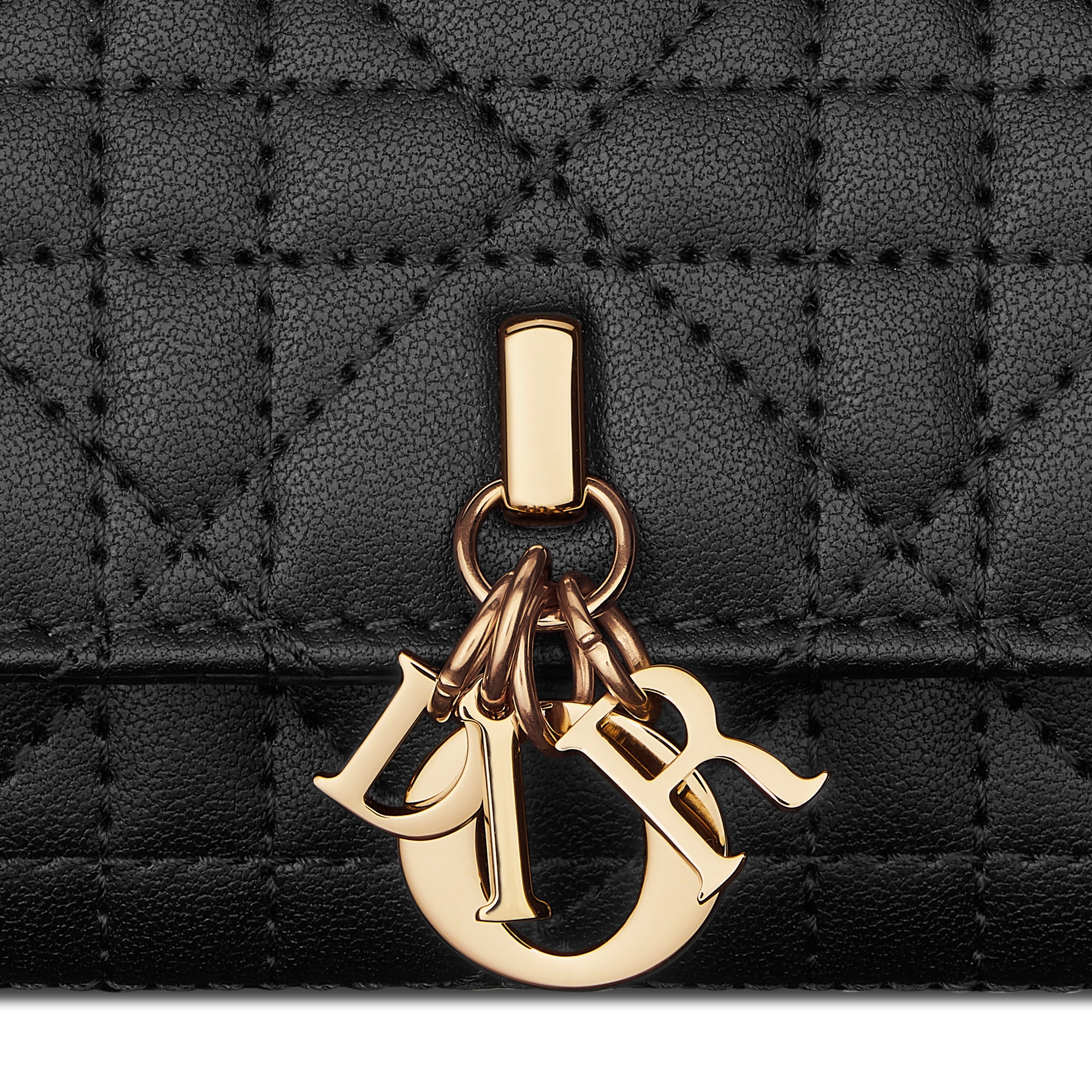 My Dior Glycine 钱包 黑色羊皮革藤格纹 E09