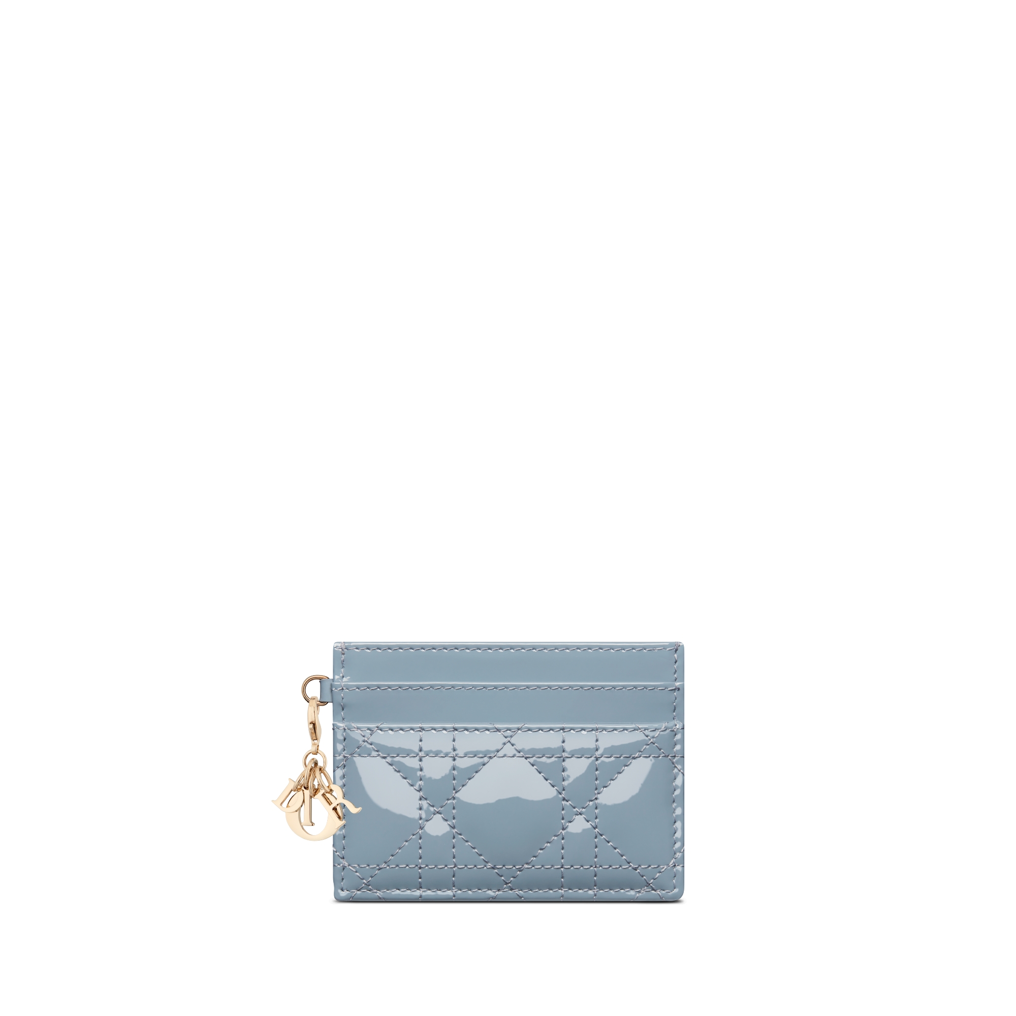 Lady Dior Freesia 卡夹 云雾蓝漆皮牛皮革藤格纹 E01