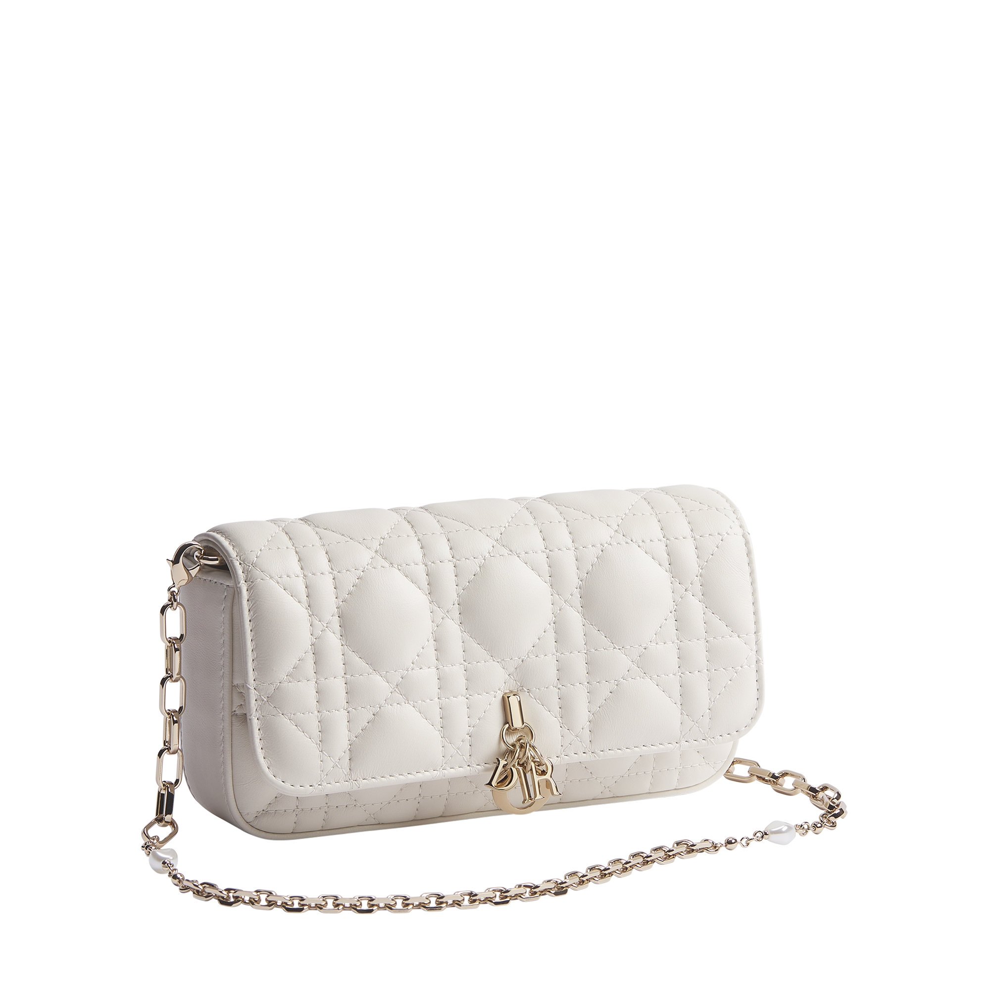 My Dior - Dior Talk 手机包 奶白色羊皮革藤格纹 E03