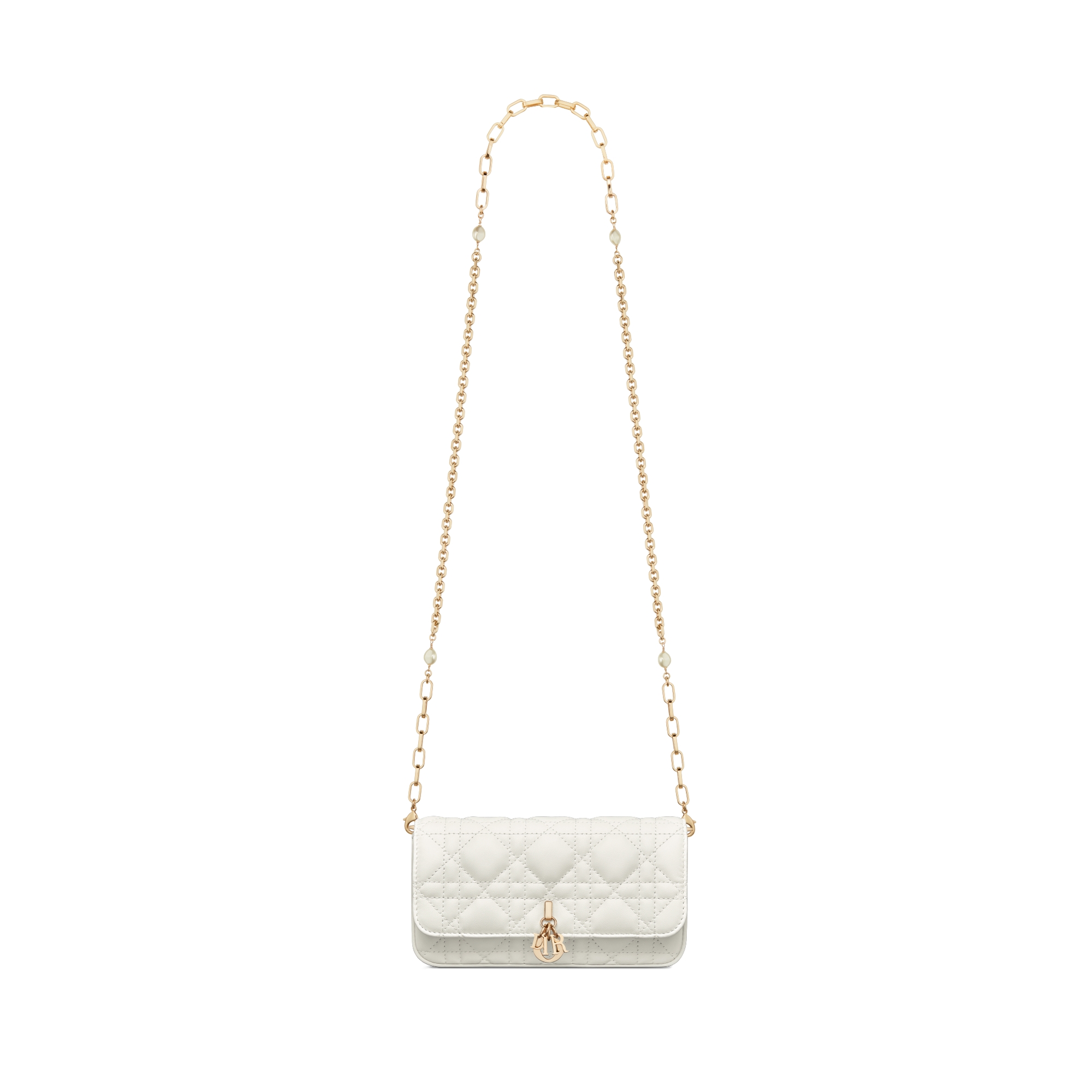 My Dior - Dior Talk 手机包 奶白色羊皮革藤格纹 E07