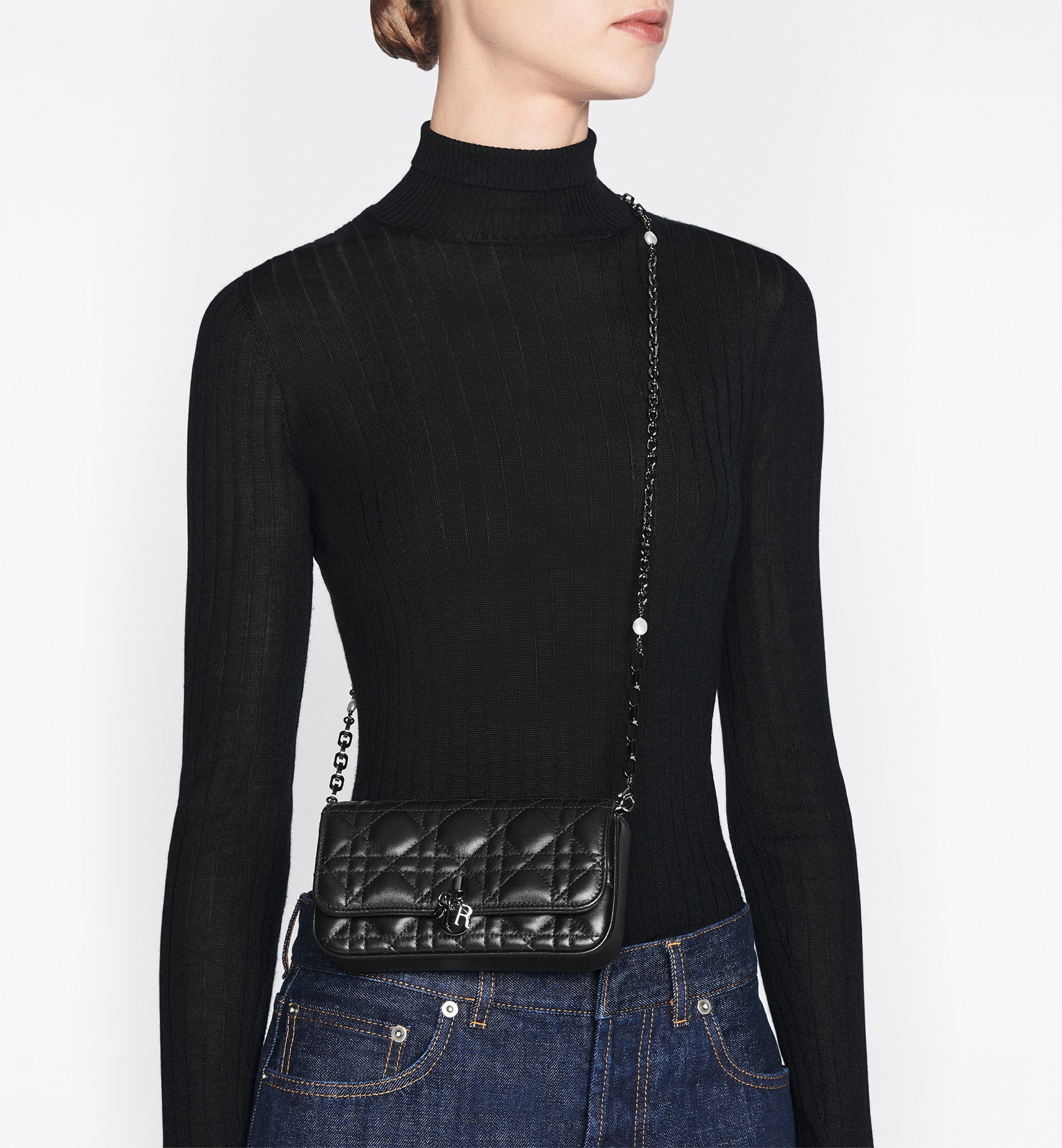 My Dior - Dior Talk 手机包 奶白色羊皮革藤格纹 E12