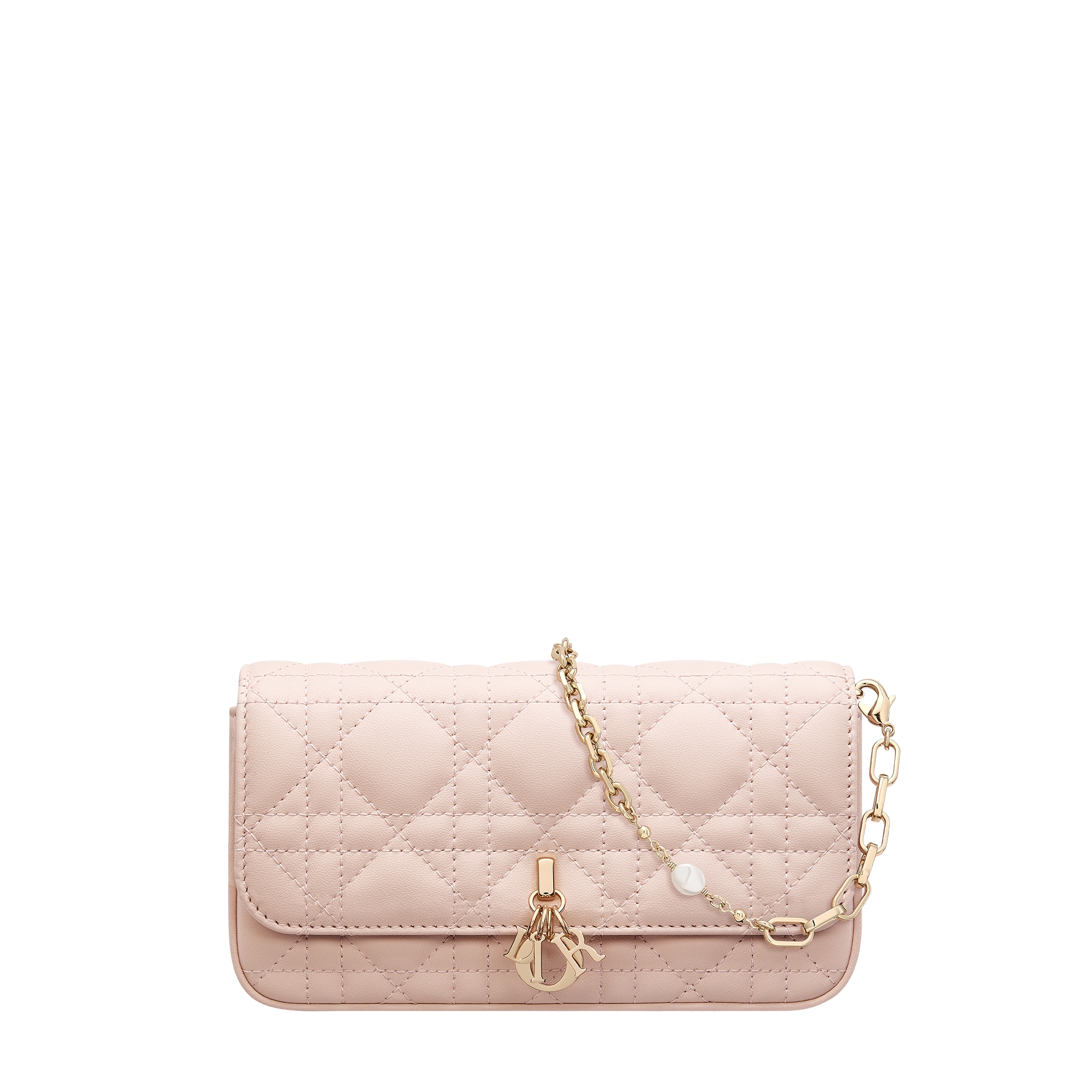  胭脂粉色羊皮革藤格纹