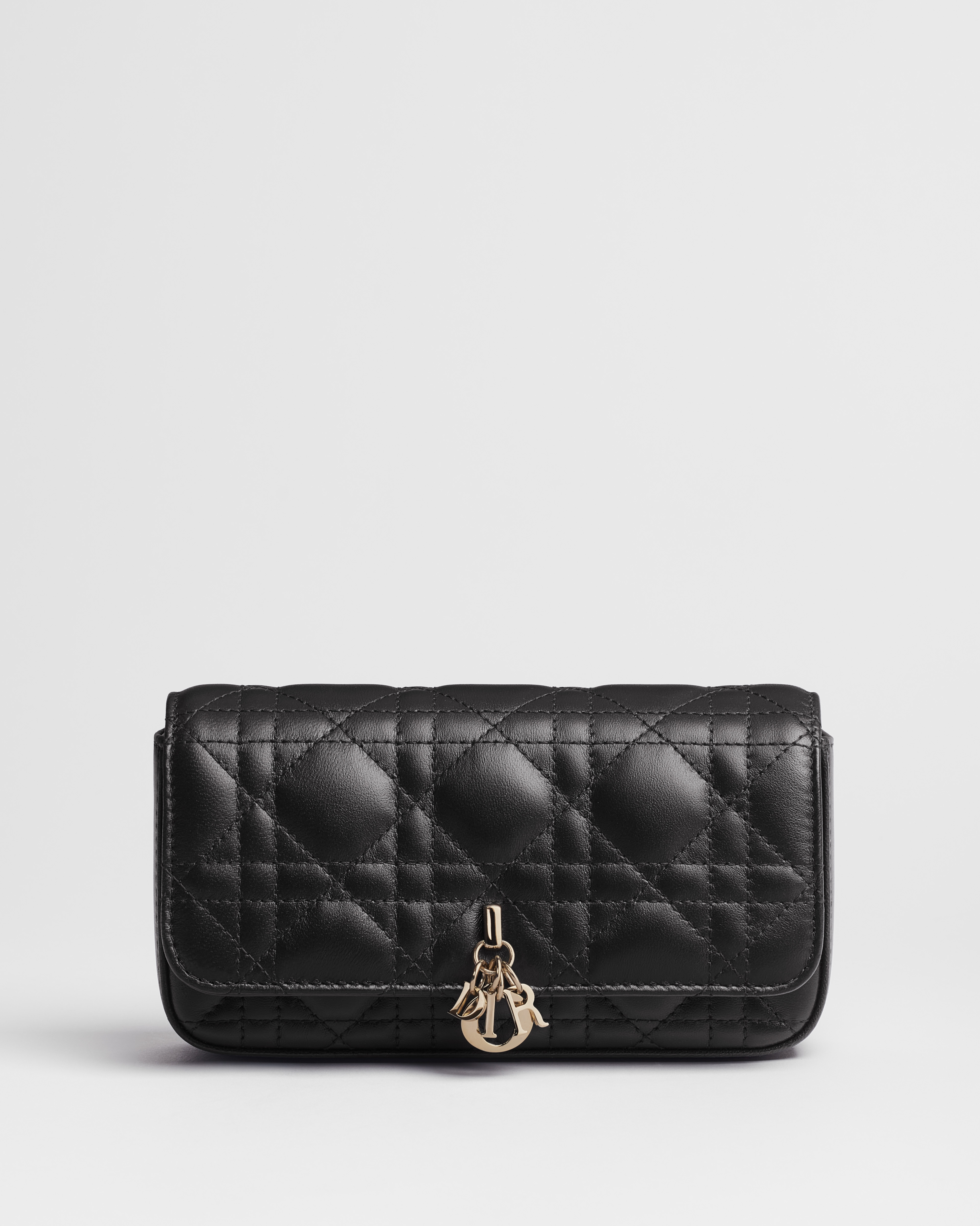 My Dior - Dior Talk 手机包 黑色羊皮革藤格纹 E01