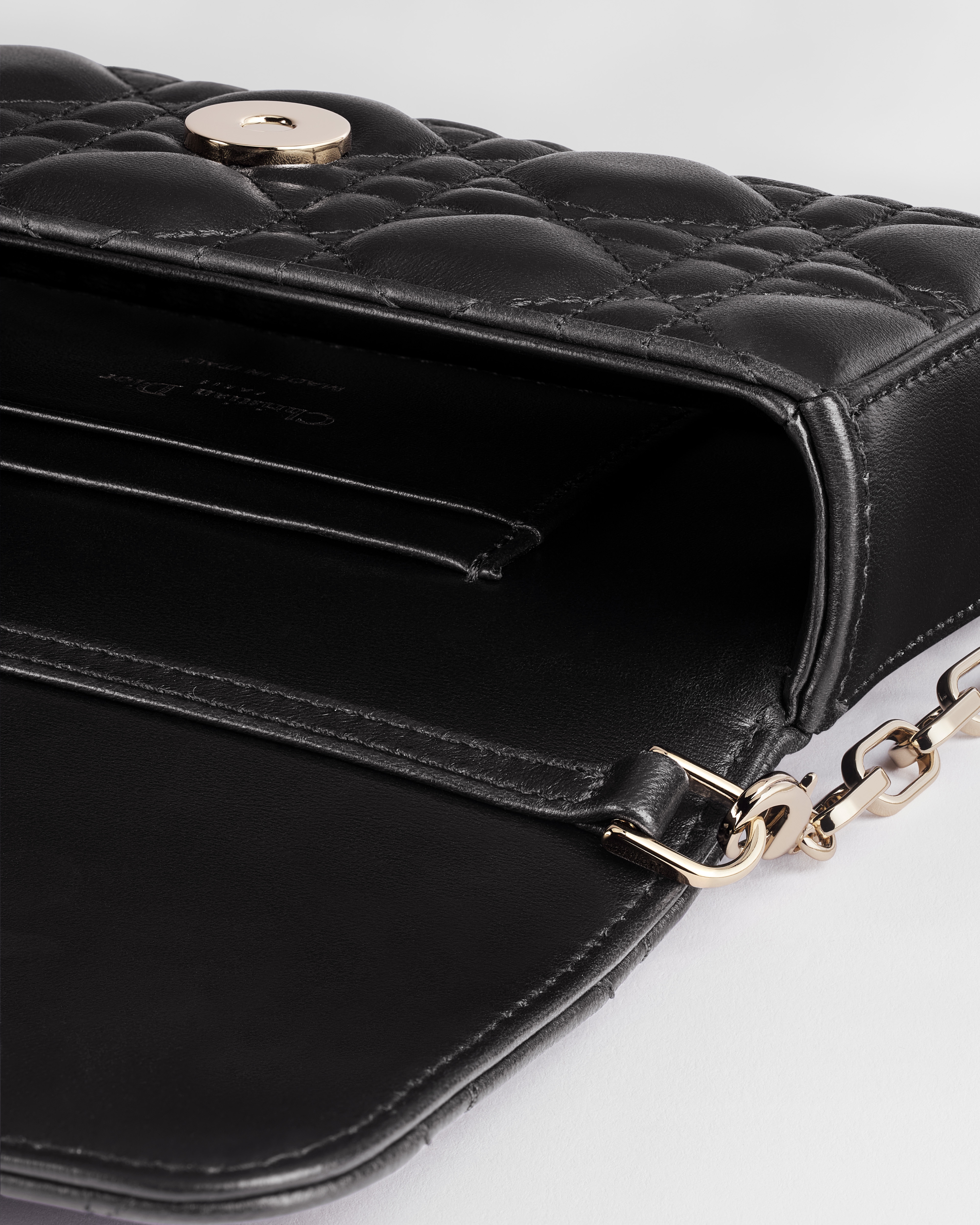 My Dior - Dior Talk 手机包 黑色羊皮革藤格纹 E06