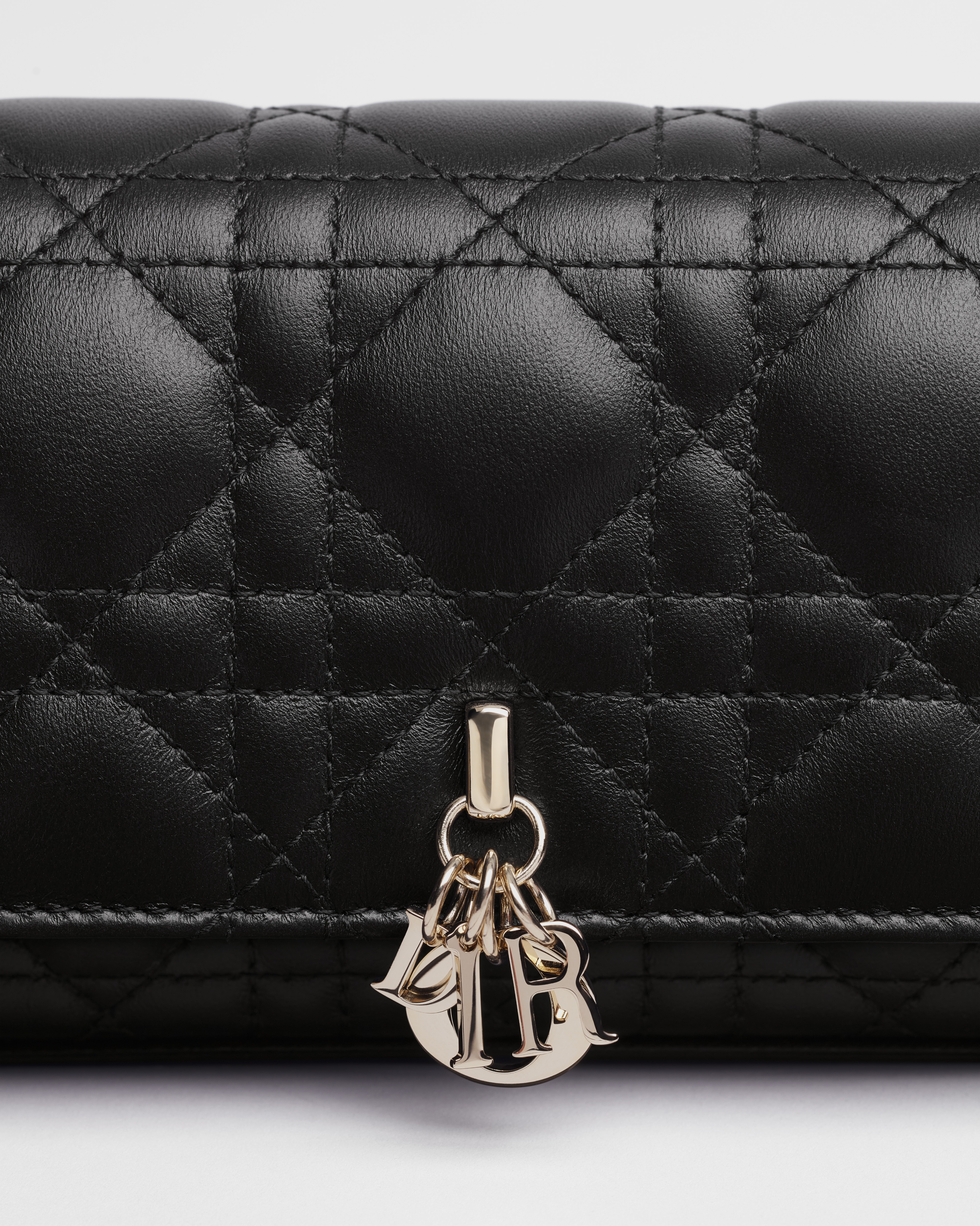 My Dior - Dior Talk 手机包 黑色羊皮革藤格纹 E09