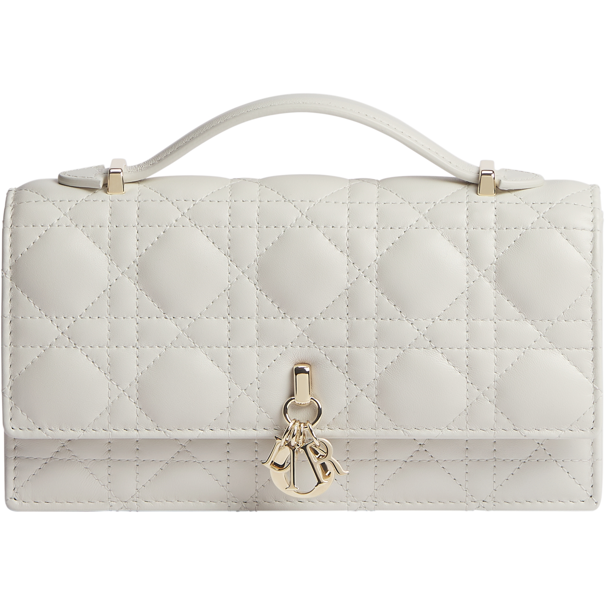  奶白色羊皮革藤格纹