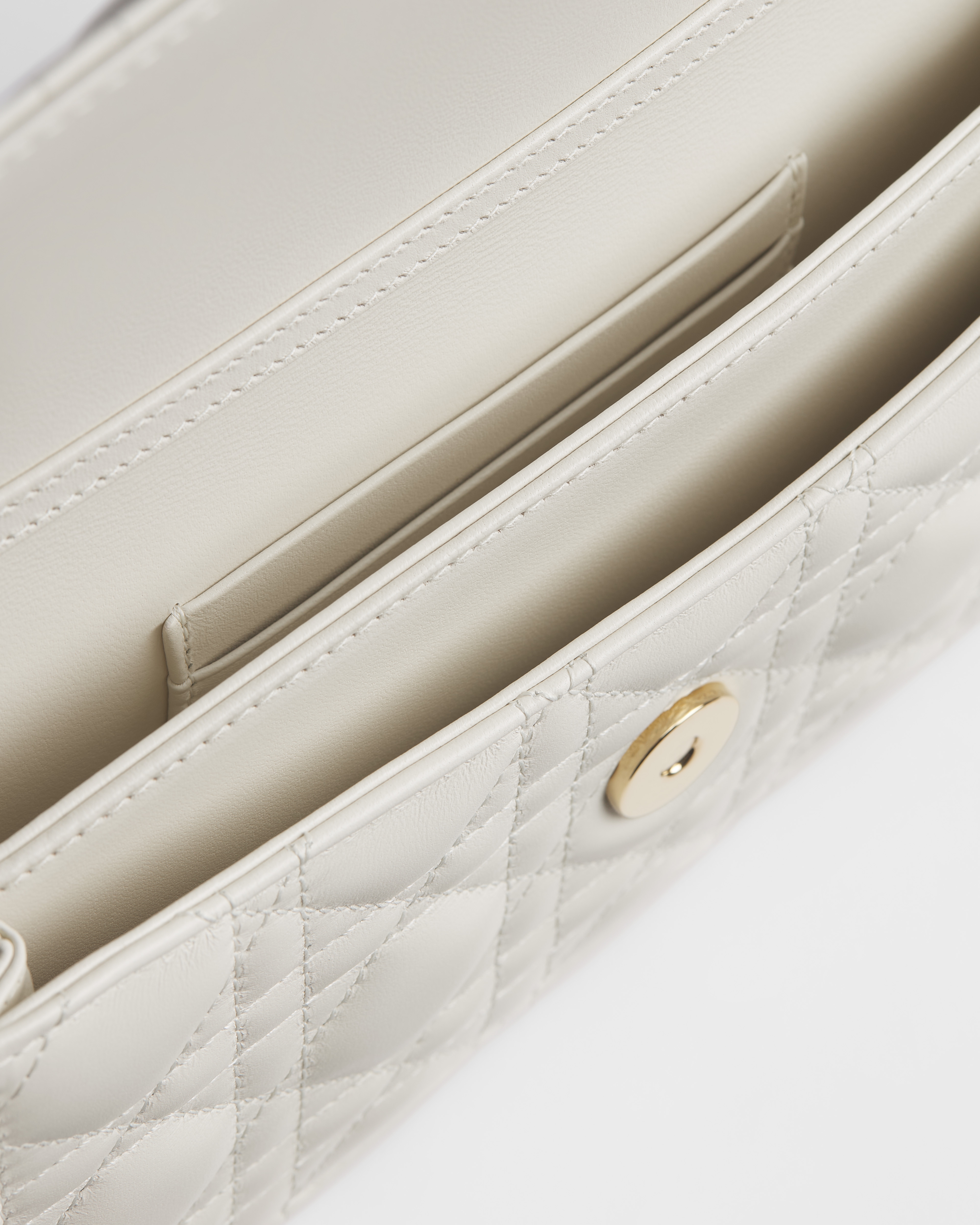 My Dior 迷你链条手袋 奶白色羊皮革藤格纹 E06