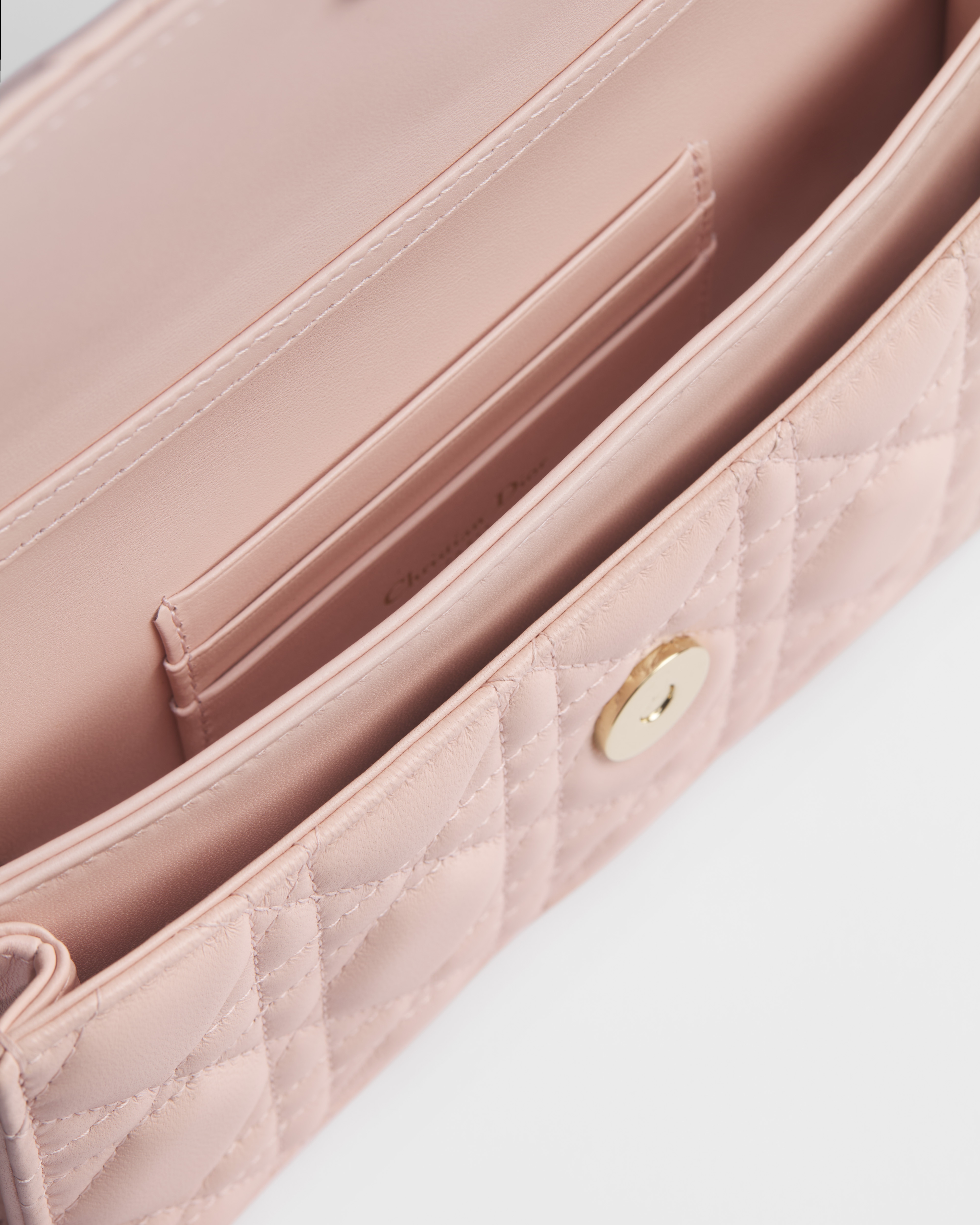 My Dior 迷你链条手袋 胭脂粉色羊皮革藤格纹 E06