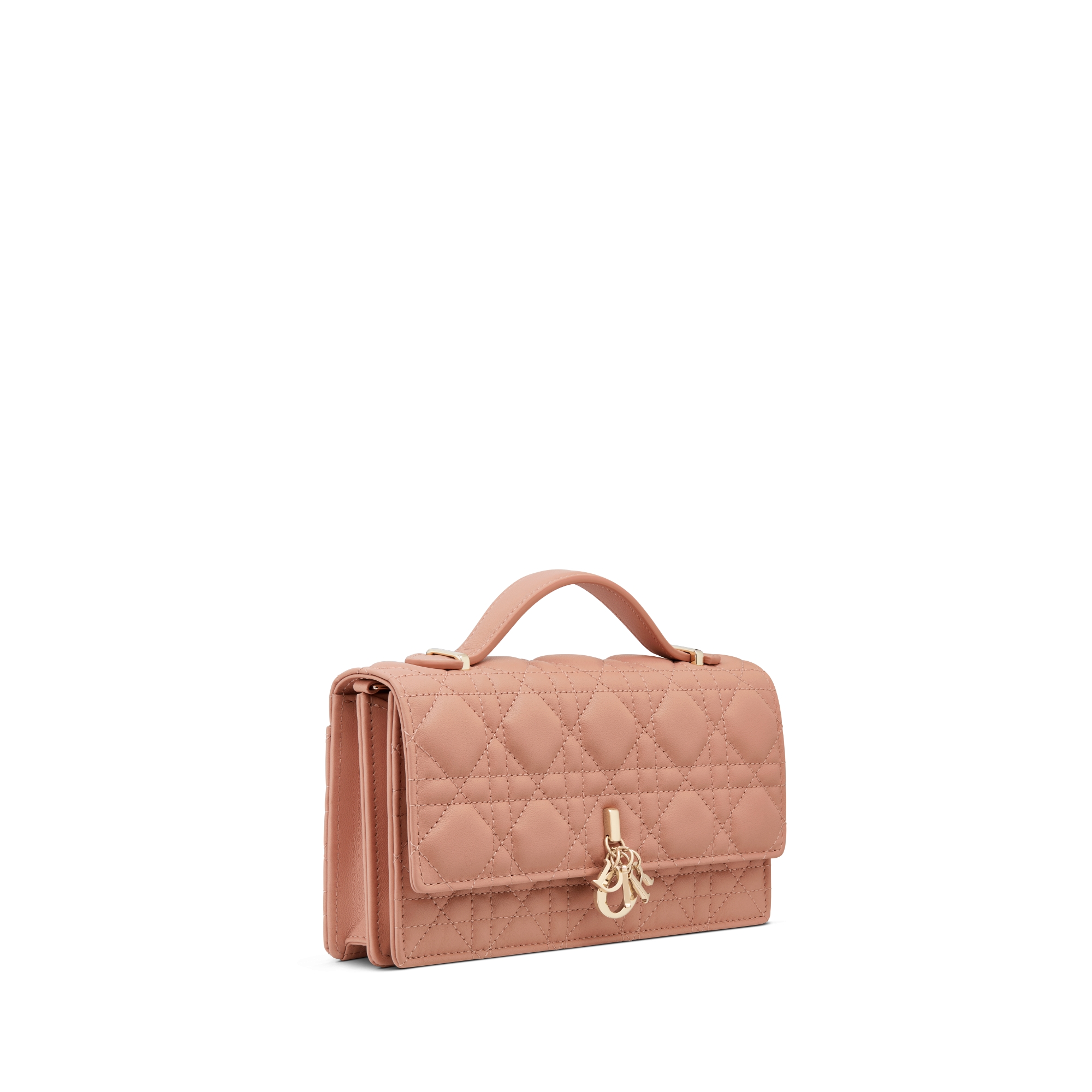 My Dior 迷你链条手袋 玫瑰粉色羊皮革藤格纹 E03