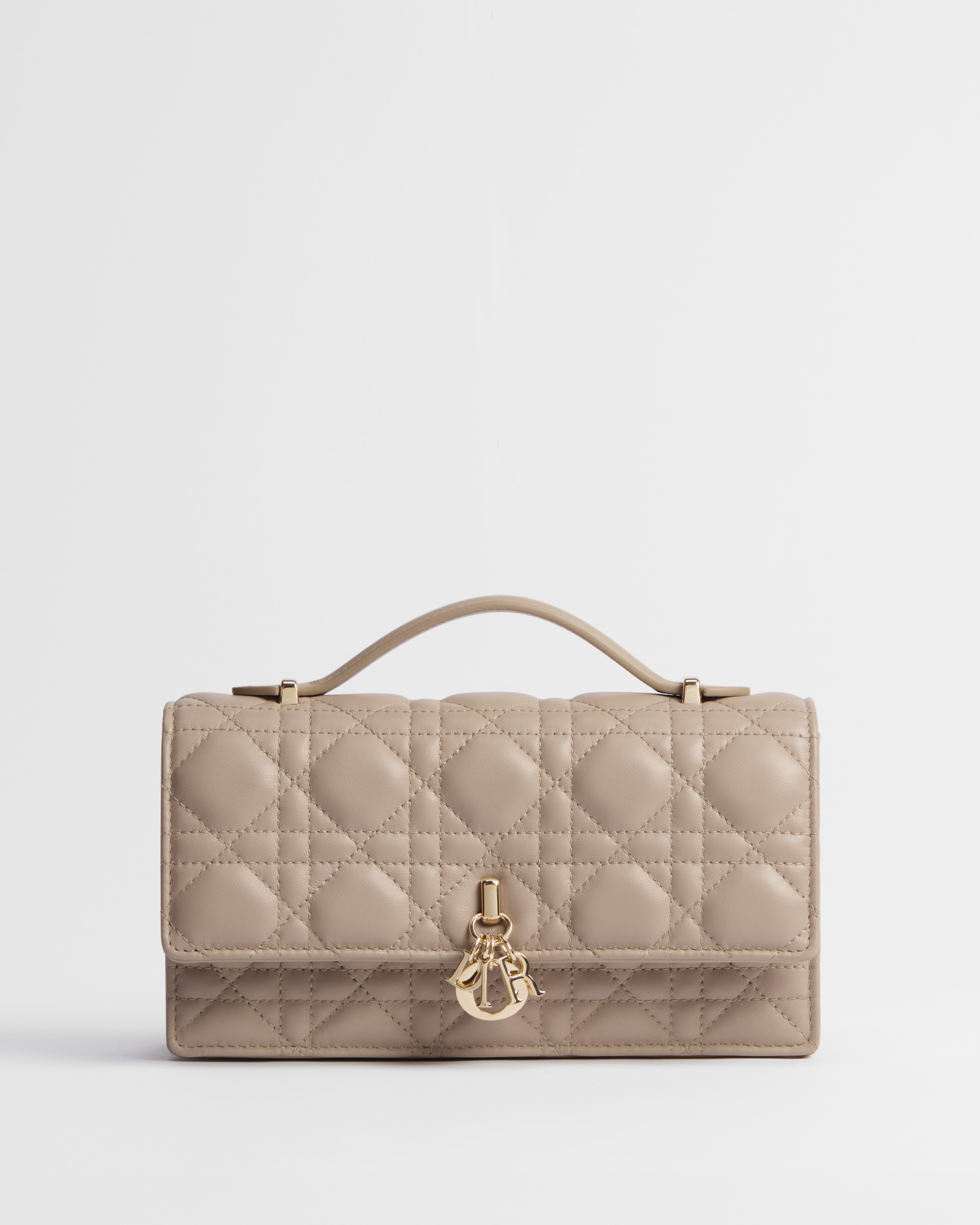 My Dior 迷你链条手袋 胭脂米色羊皮革藤格纹 E01