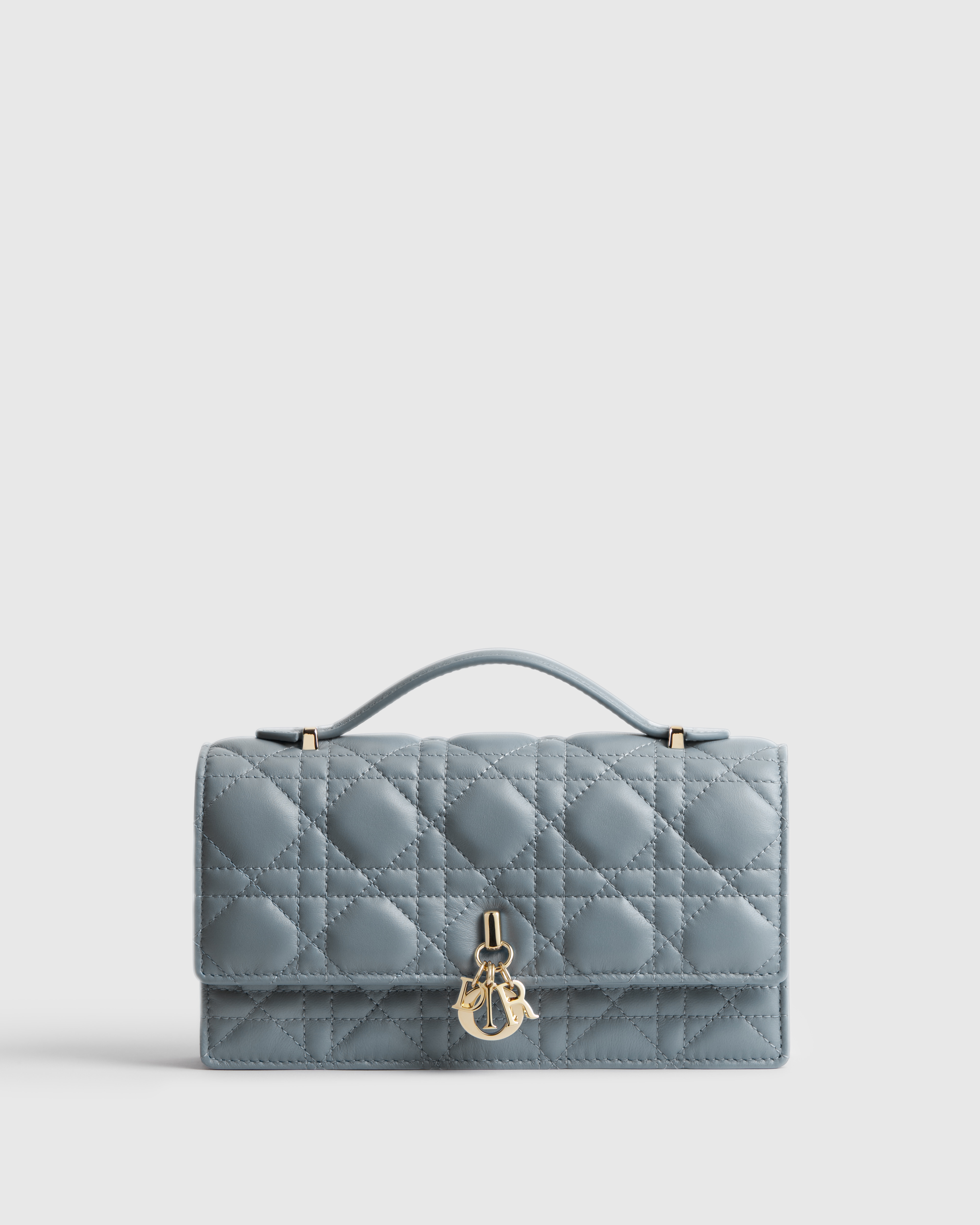 My Dior 迷你链条手袋 云雾蓝羊皮革藤格纹 E01