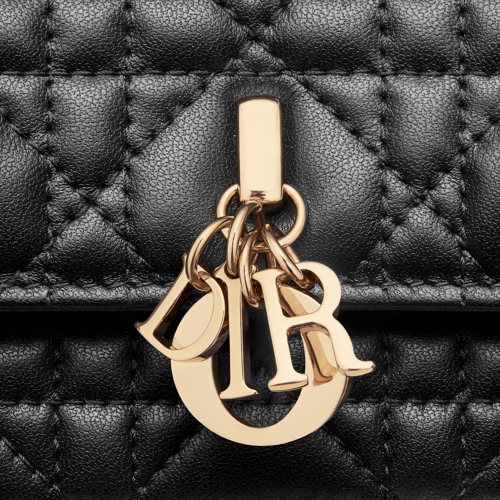 My Dior 迷你链条手袋 黑色羊皮革藤格纹 E09