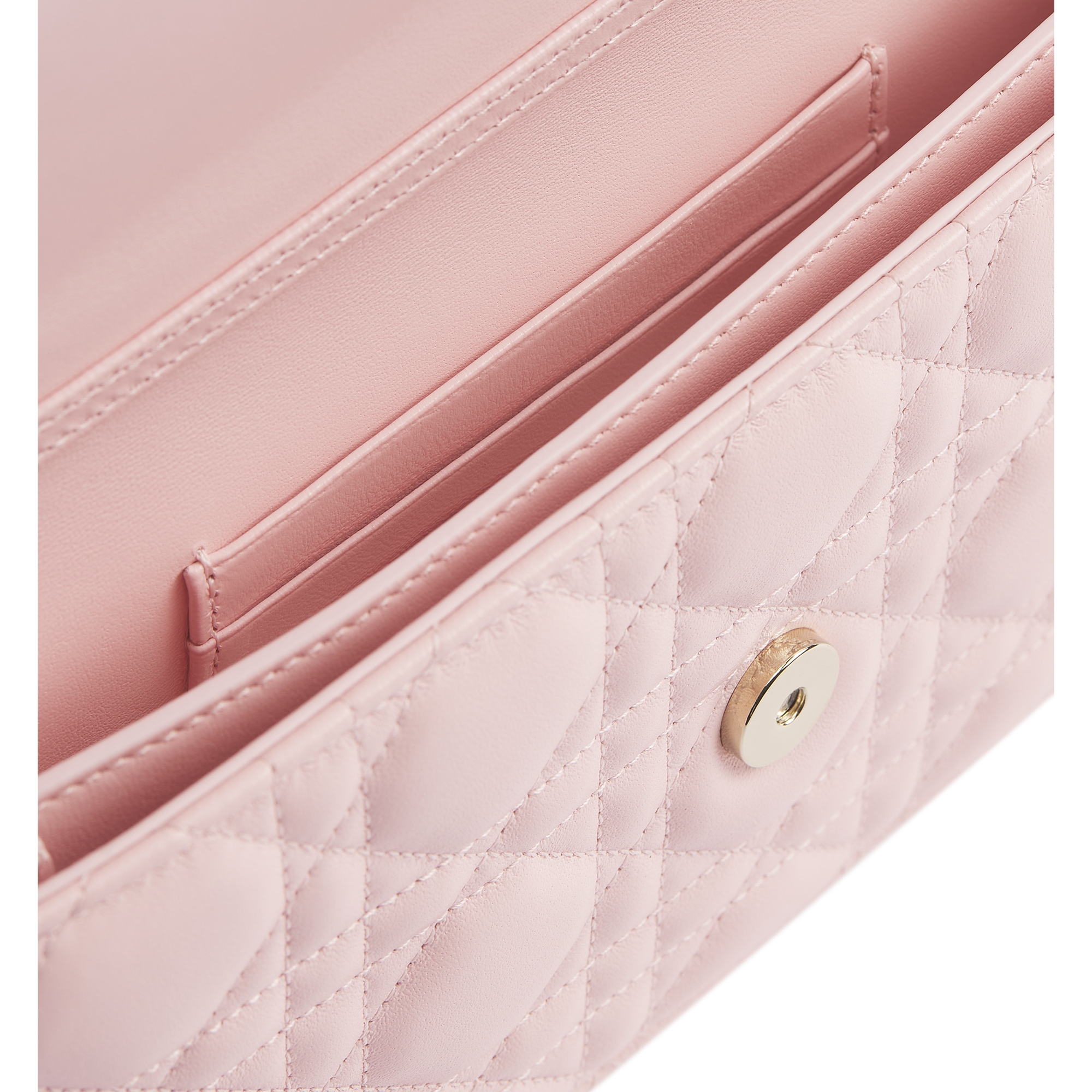 My Dior 迷你链条手袋 淡柔粉色羊皮革藤格纹 E06