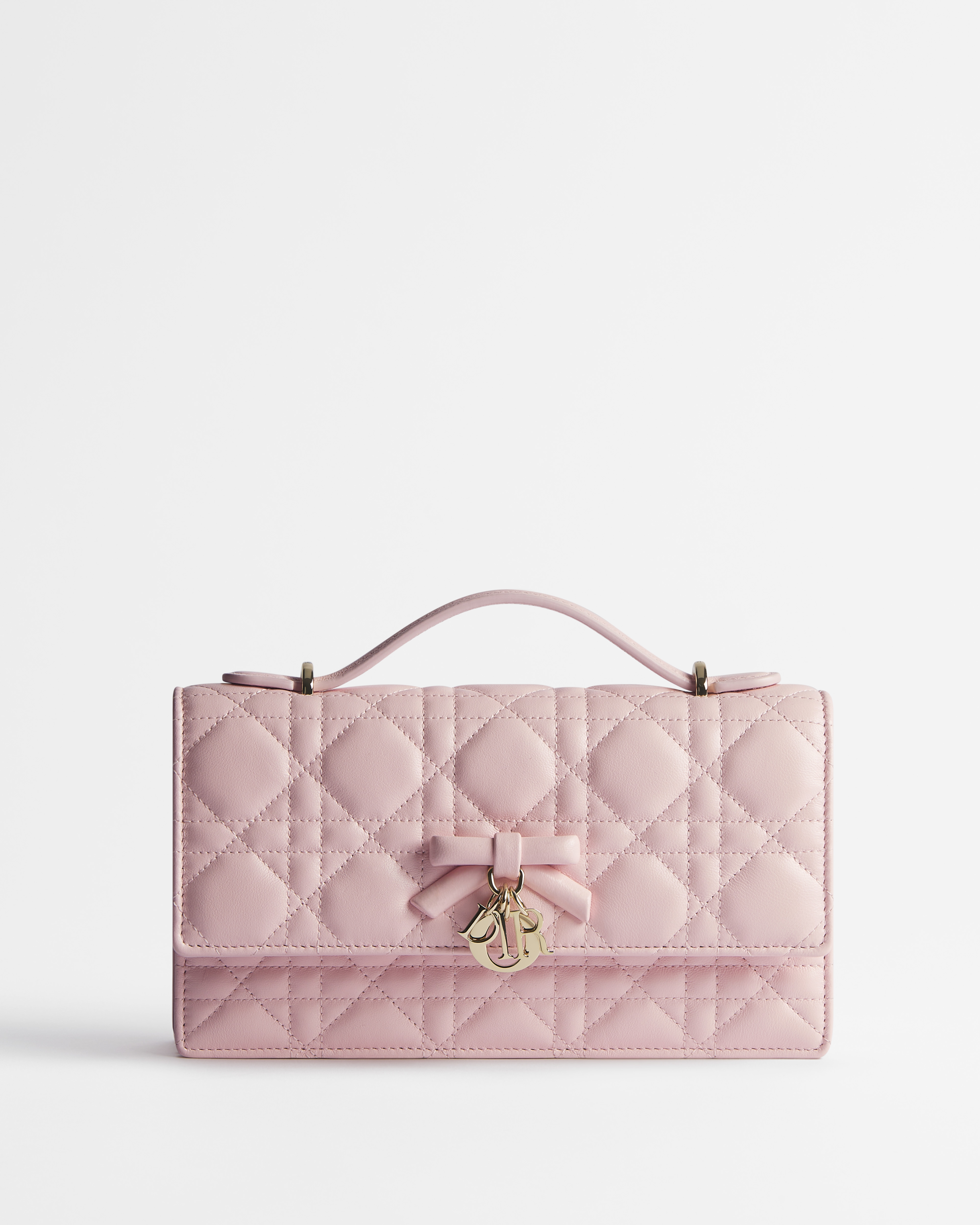 My Dior 迷你链条手袋 淡柔粉色羊皮革藤格纹 E01