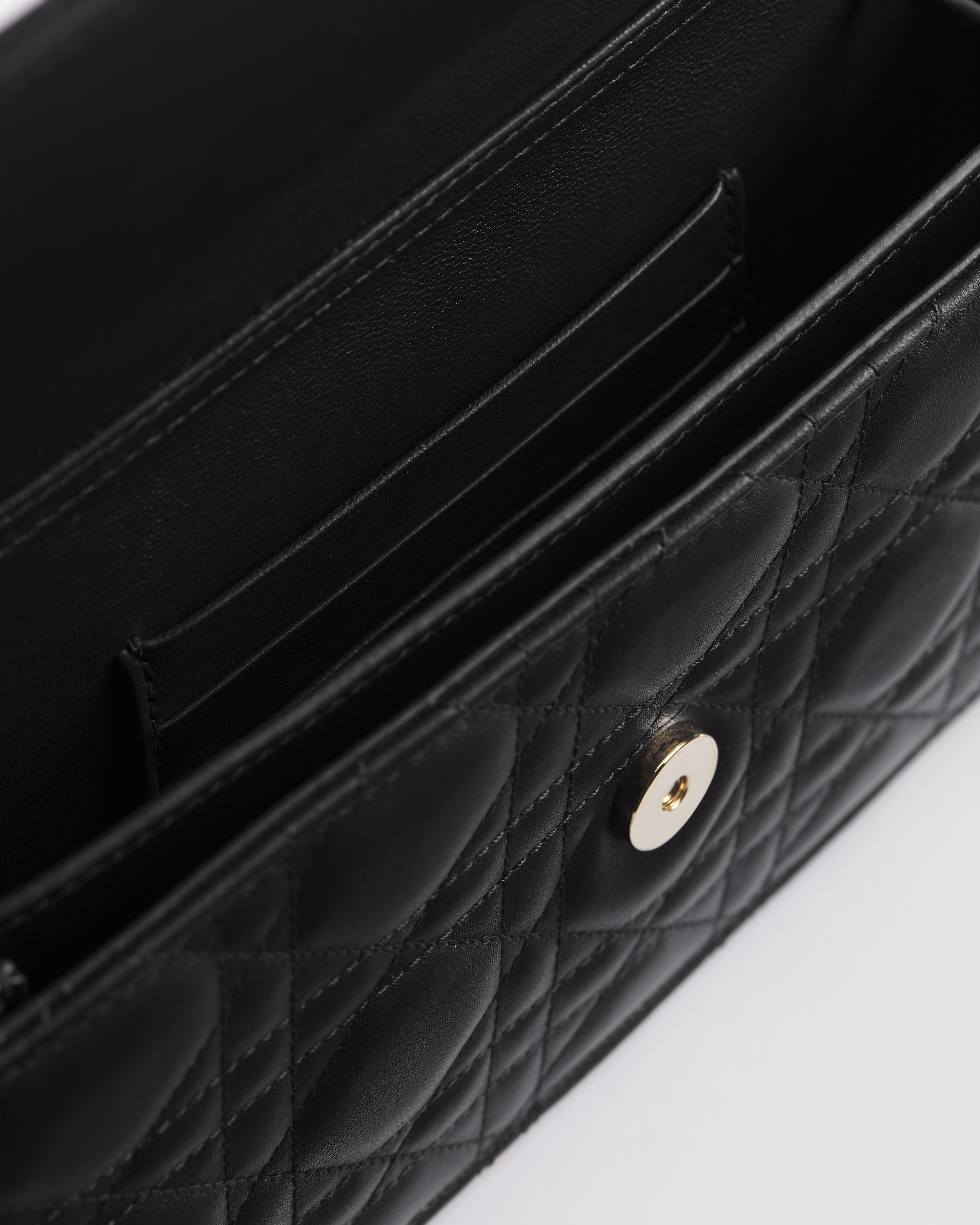 My Dior 迷你链条手袋 黑色羊皮革藤格纹 E06