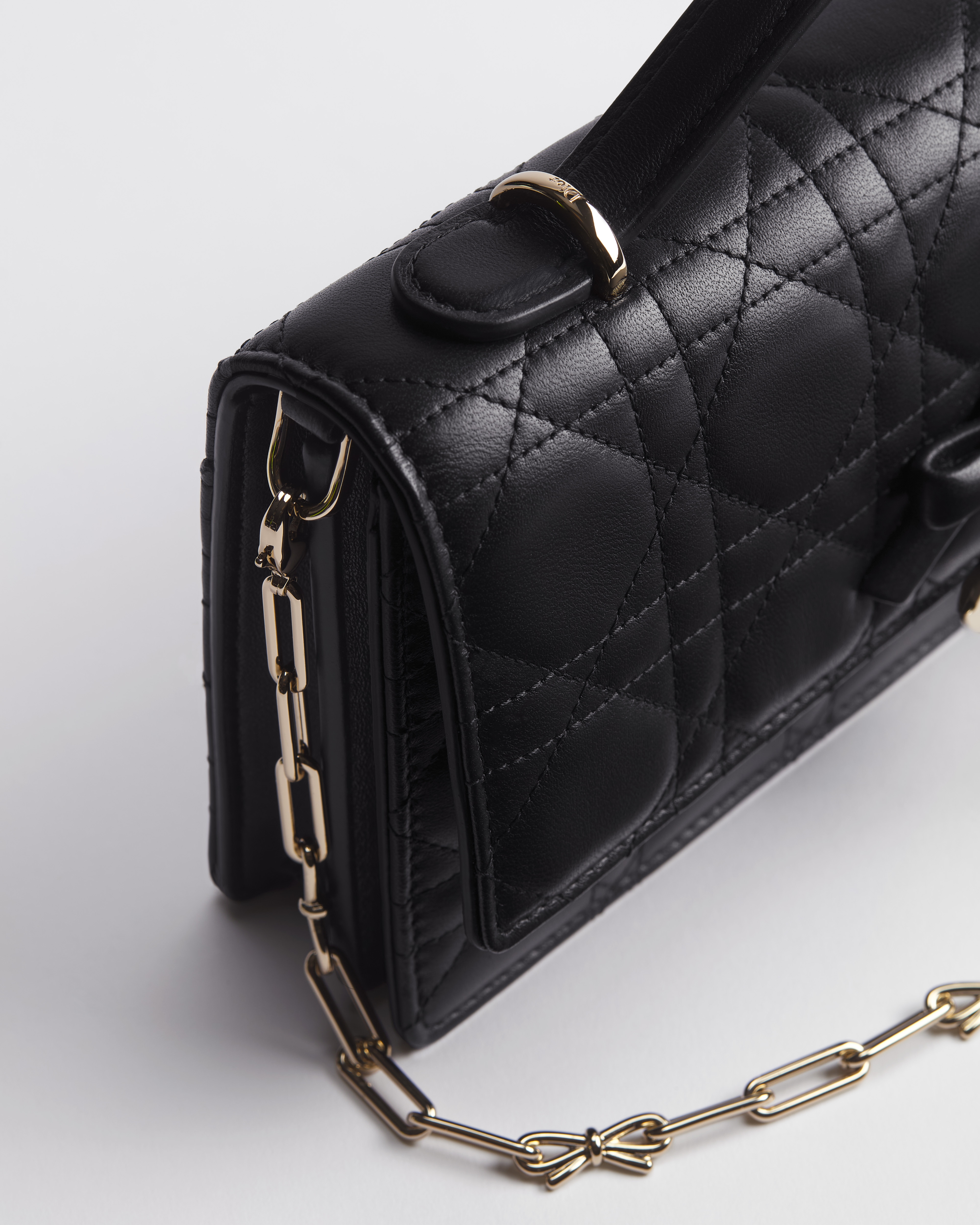 My Dior 迷你链条手袋 黑色羊皮革藤格纹 E09