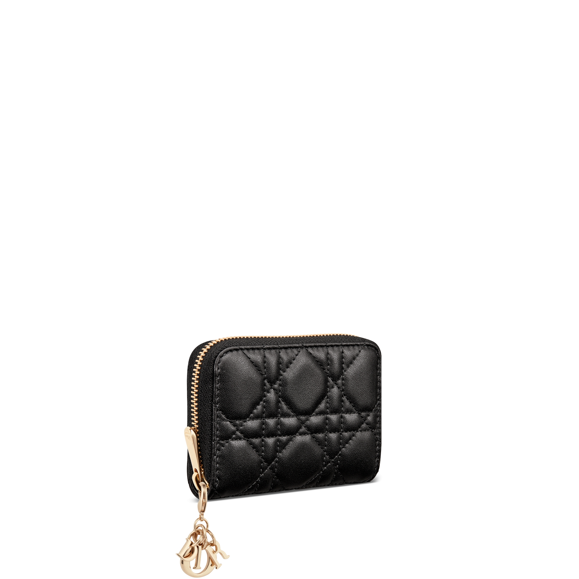 小号 Lady Dior Voyageur 小包 黑色羊皮革藤格纹 E03